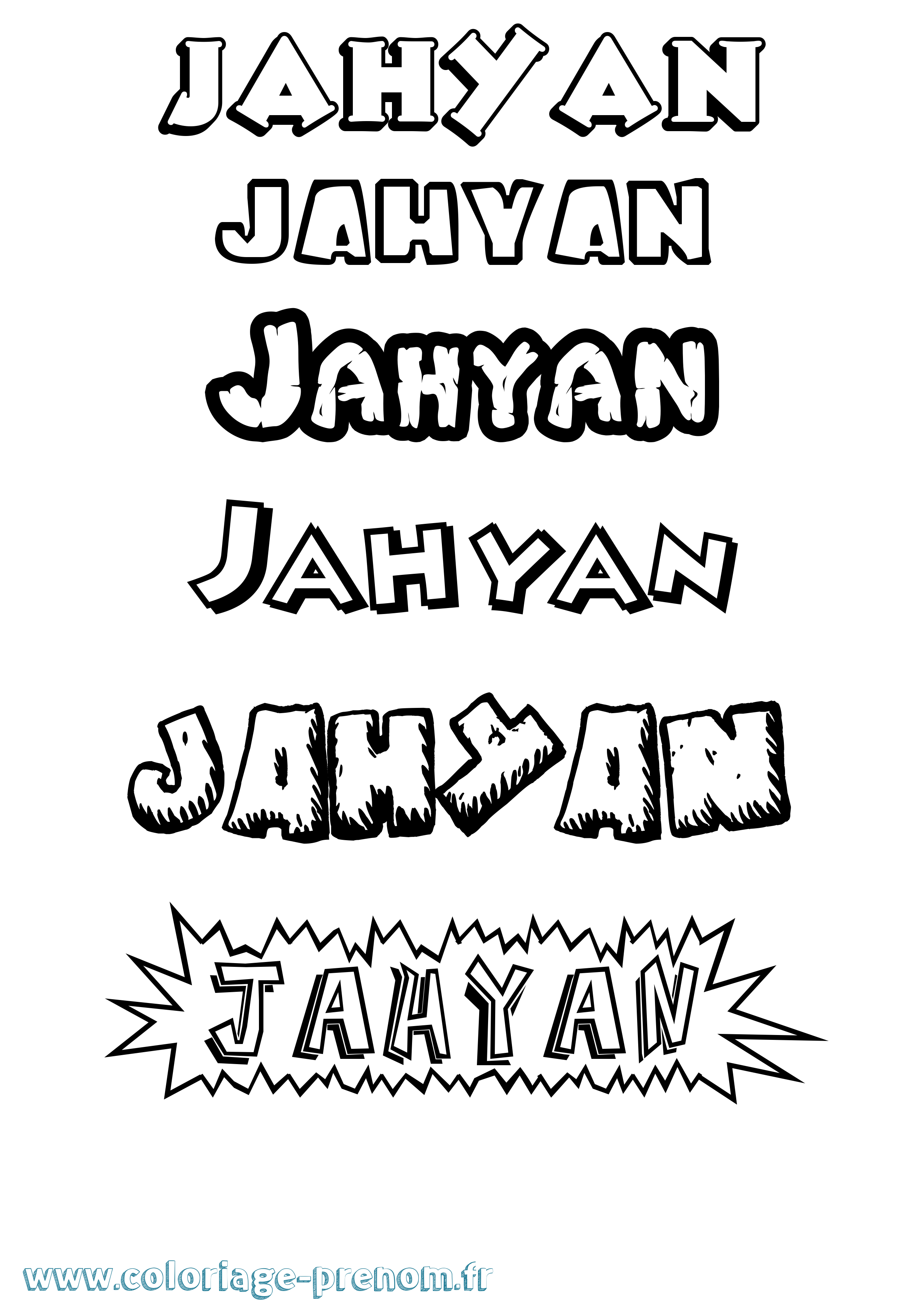 Coloriage prénom Jahyan Dessin Animé