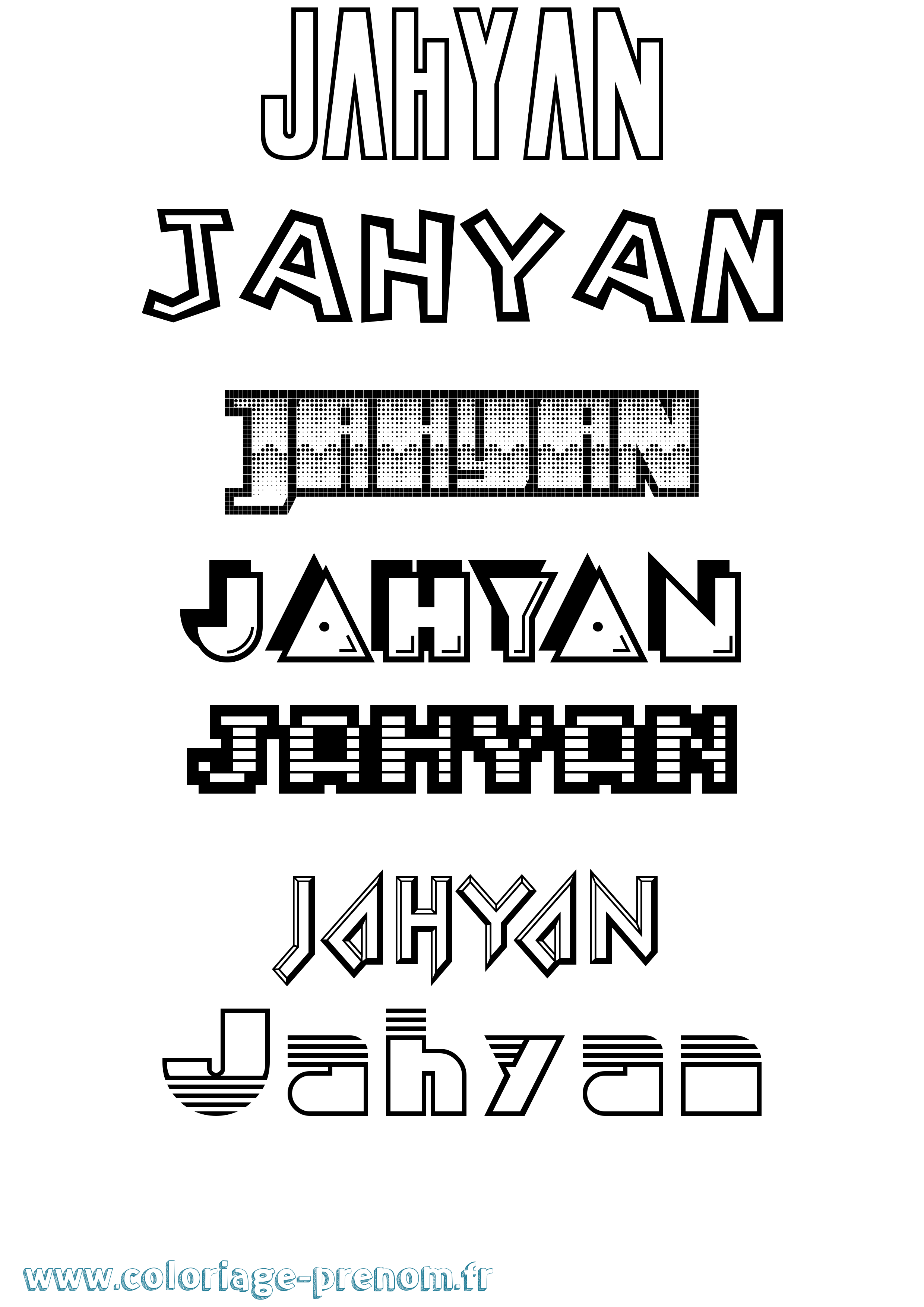 Coloriage prénom Jahyan Jeux Vidéos