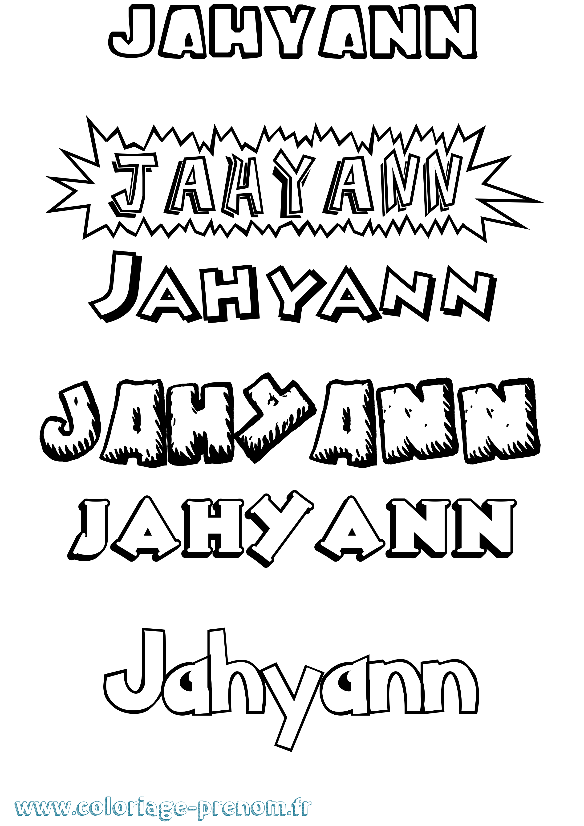 Coloriage prénom Jahyann Dessin Animé
