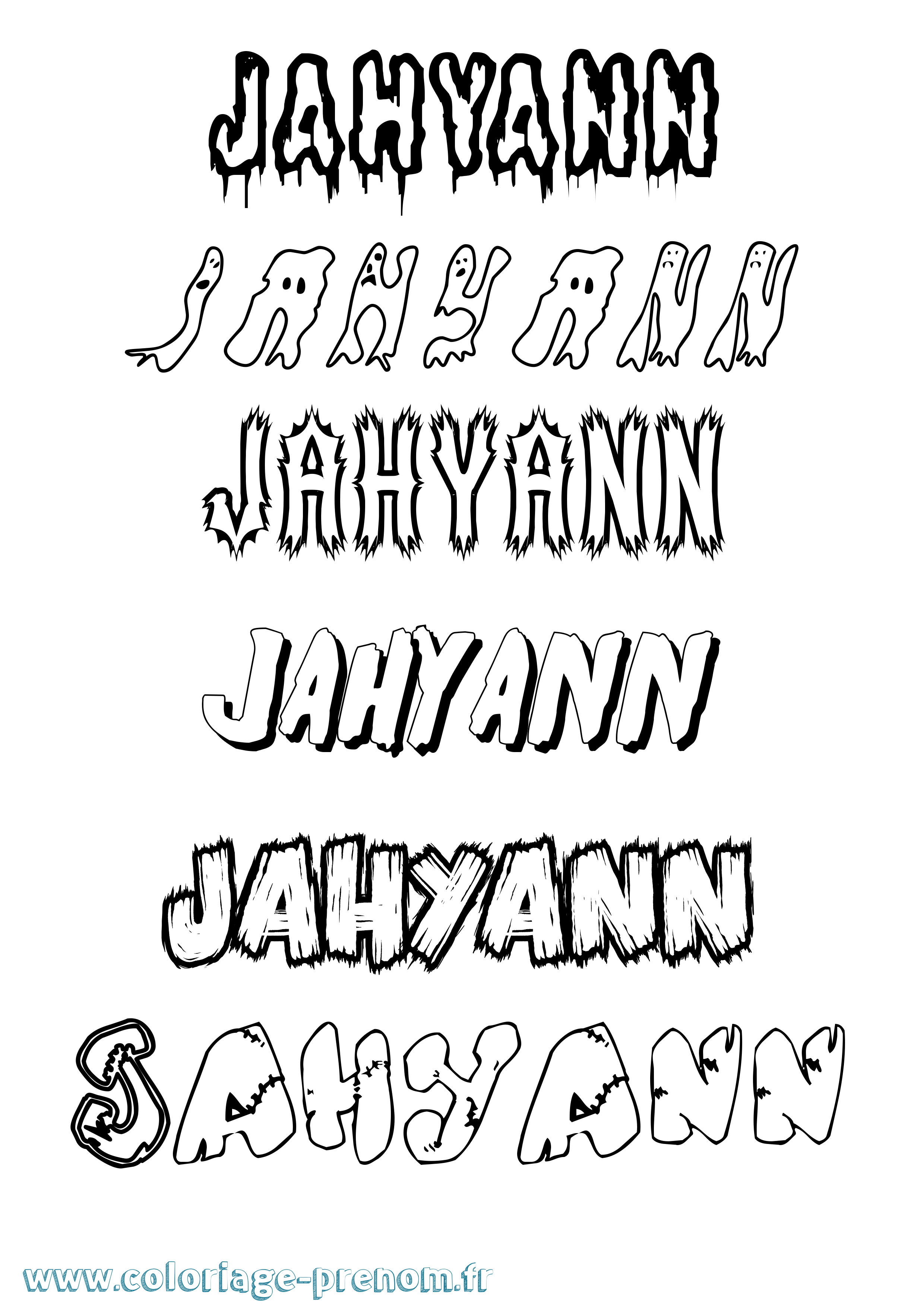Coloriage prénom Jahyann Frisson