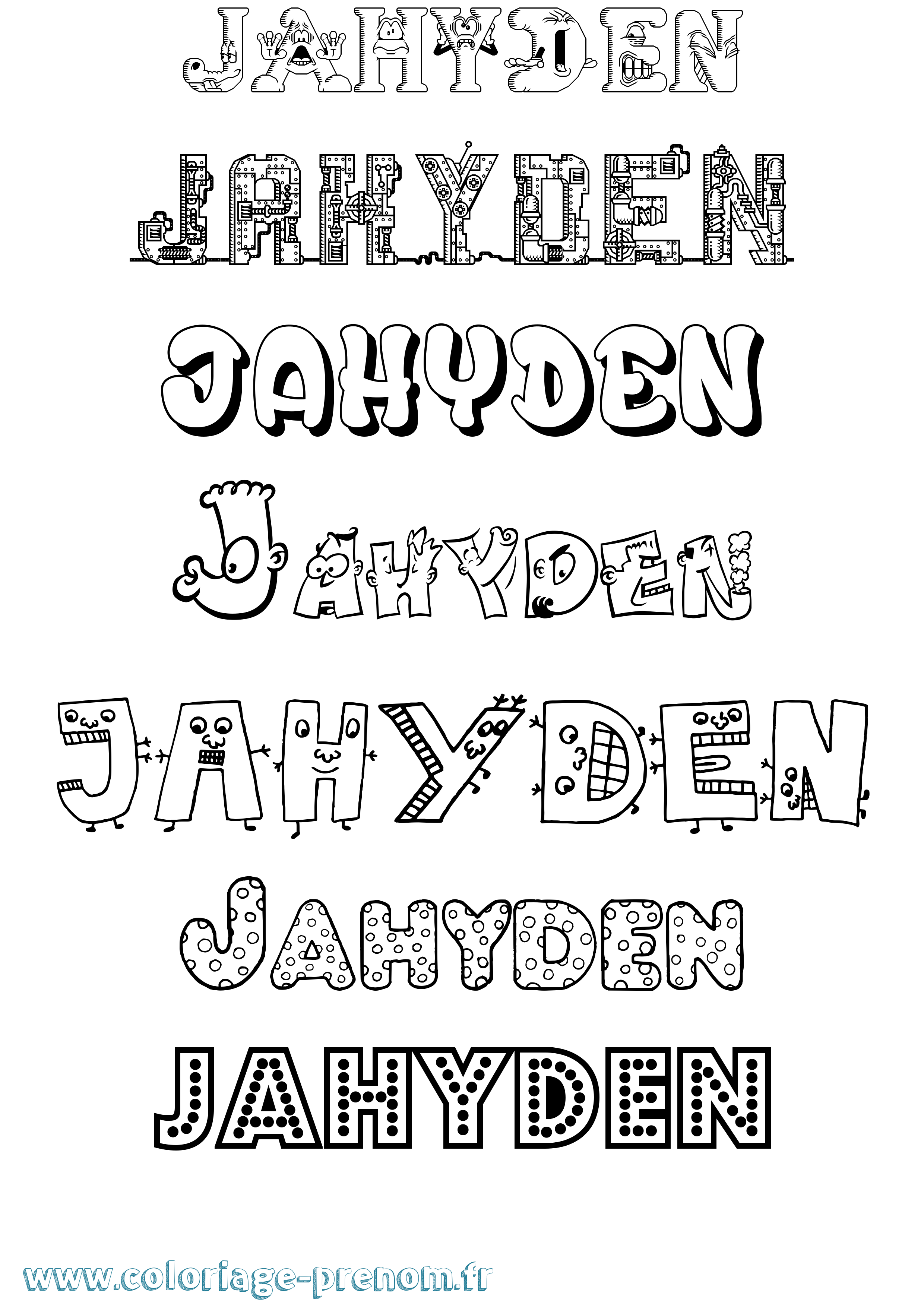 Coloriage Jahyden Fun Coloriage prénom Jahyden Fun
