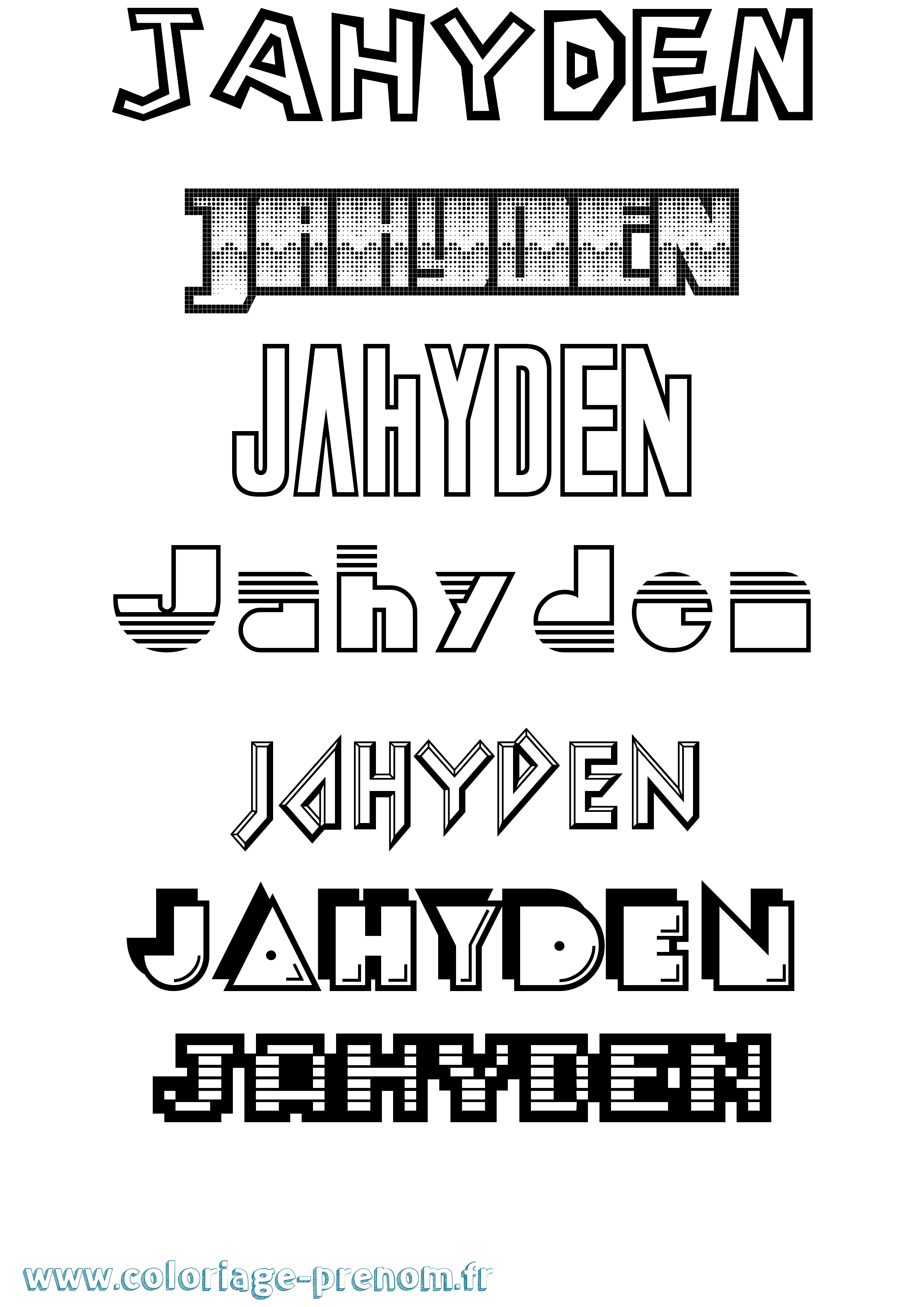 Coloriage Jahyden Jeux Vidéos Coloriage prénom Jahyden Jeux Vidéos