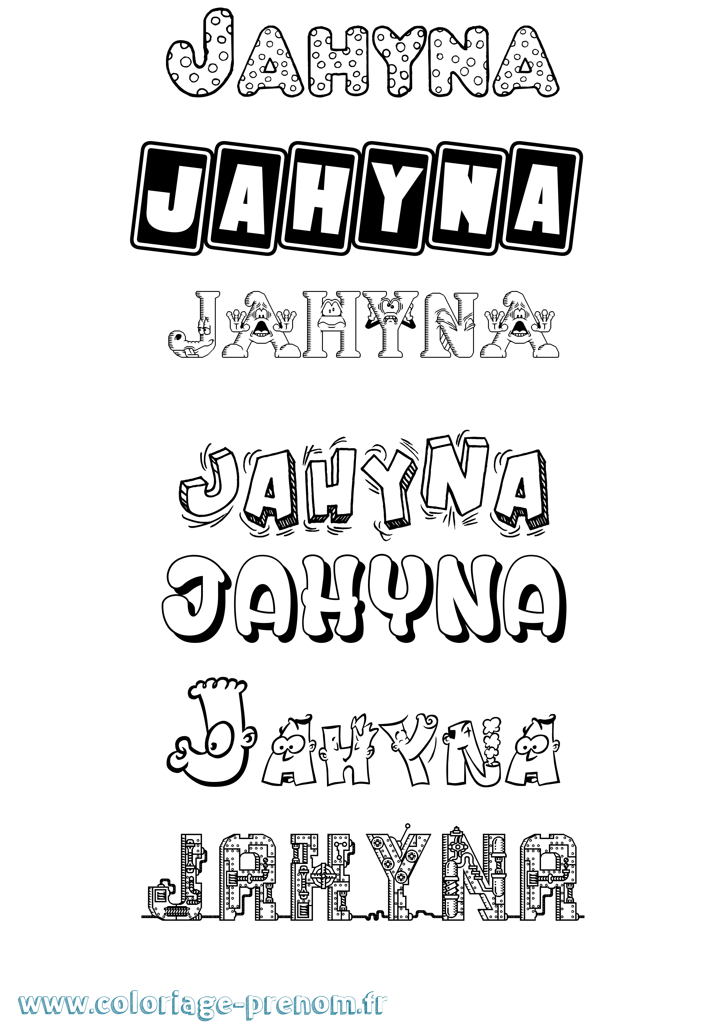 Coloriage Jahyna Fun Coloriage prénom Jahyna Fun