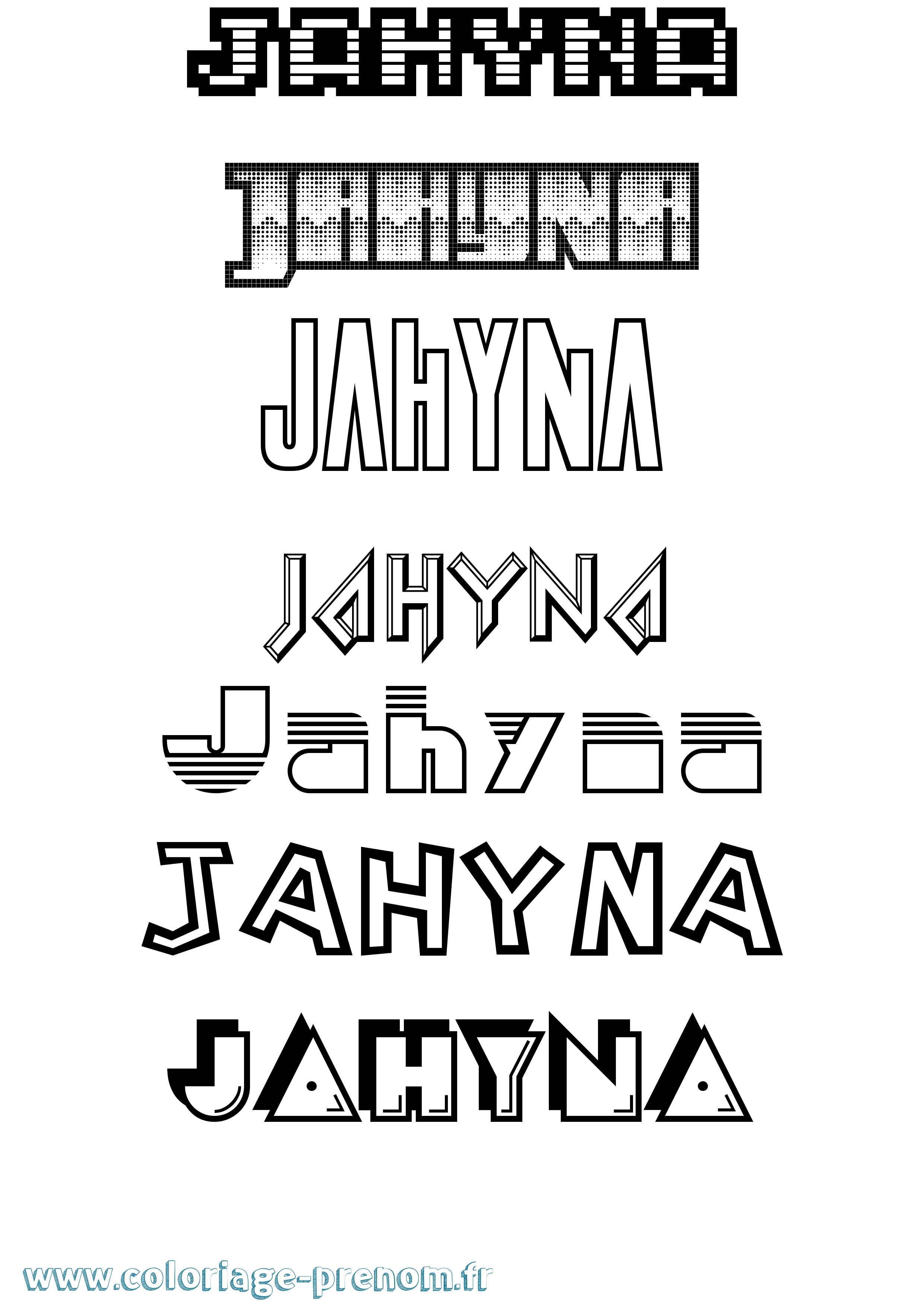 Coloriage Jahyna Jeux Vidéos Coloriage prénom Jahyna Jeux Vidéos