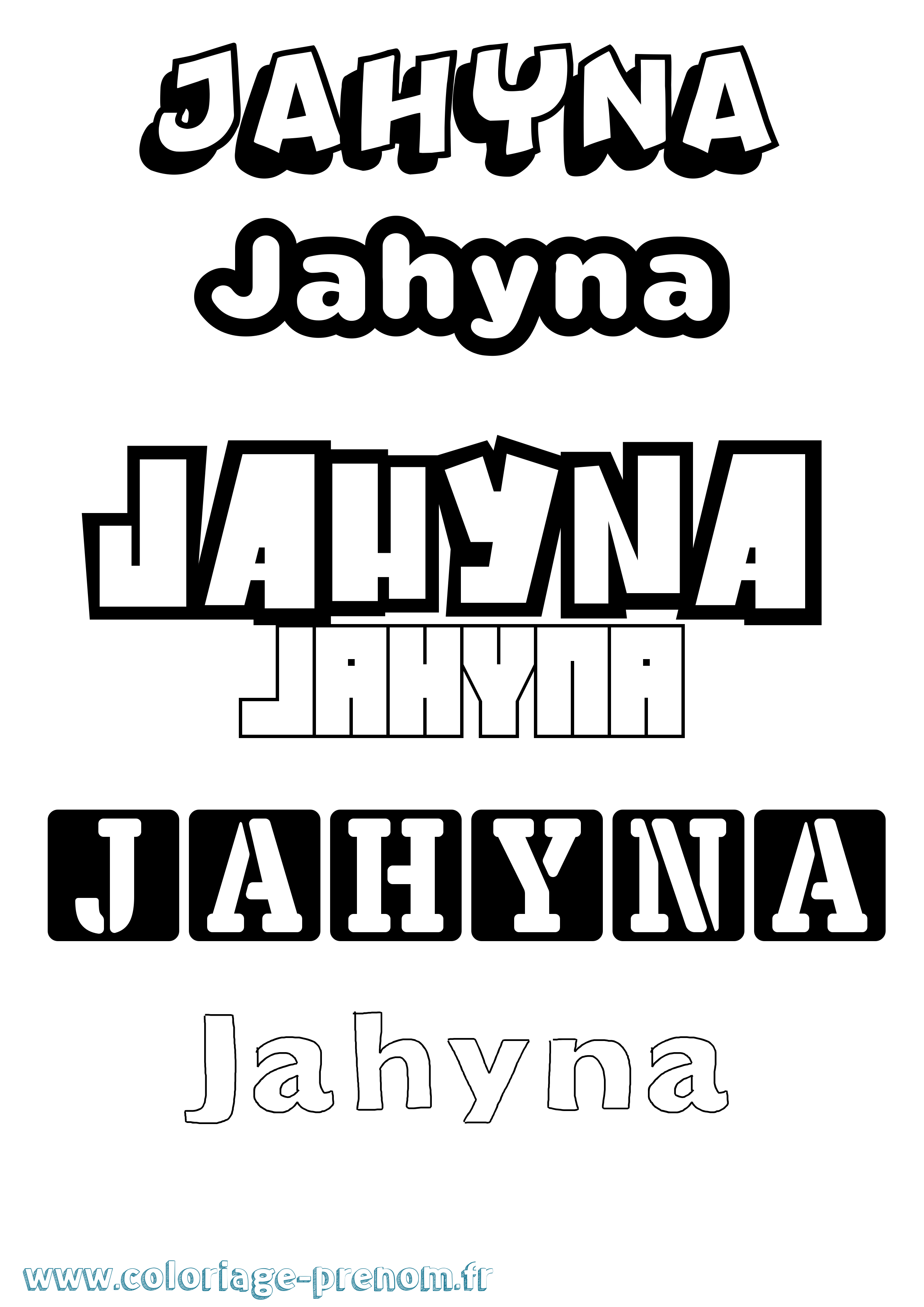 Coloriage Jahyna Simple Coloriage prénom Jahyna Simple