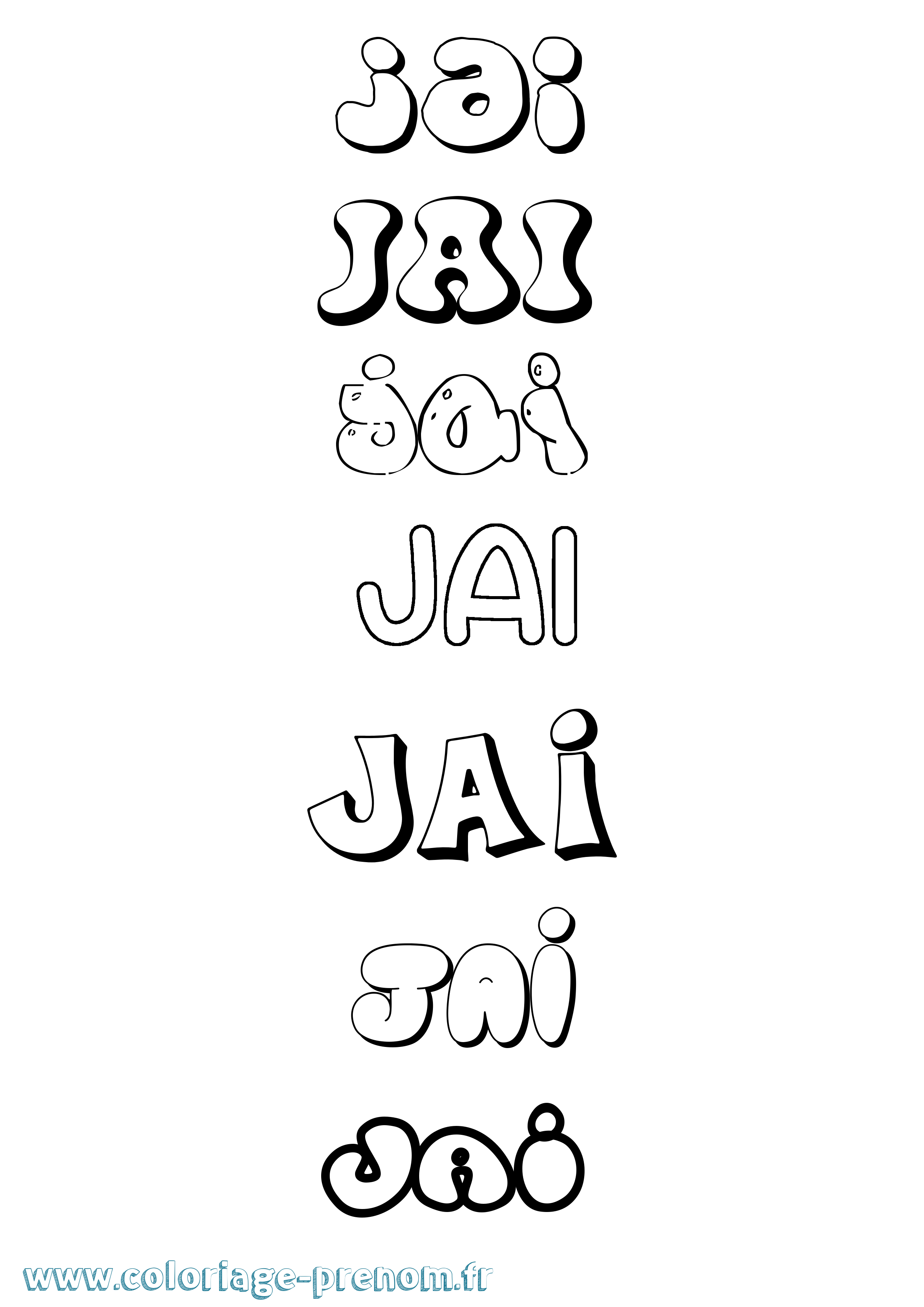 Coloriage prénom Jai Bubble