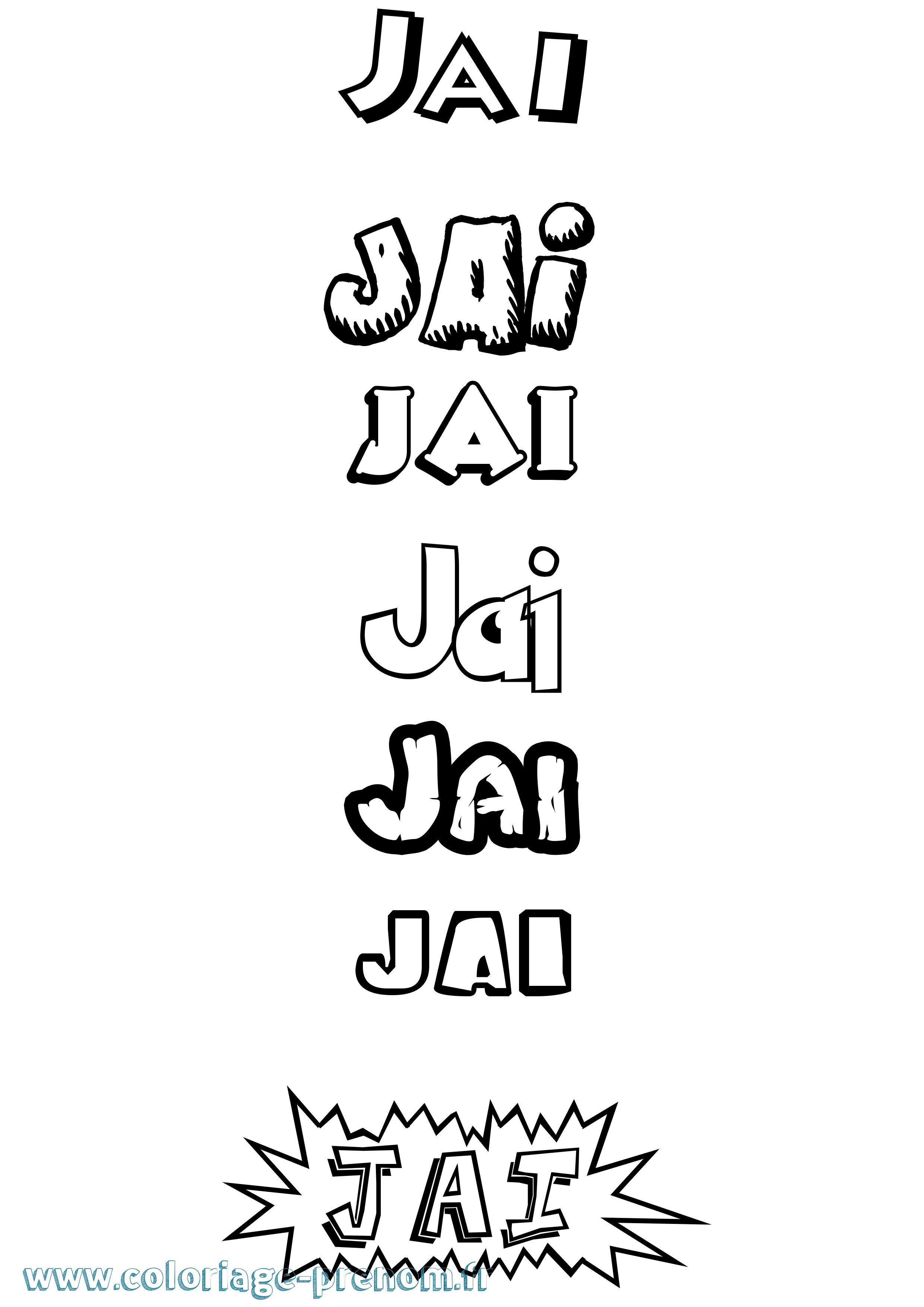 Coloriage prénom Jai Dessin Animé