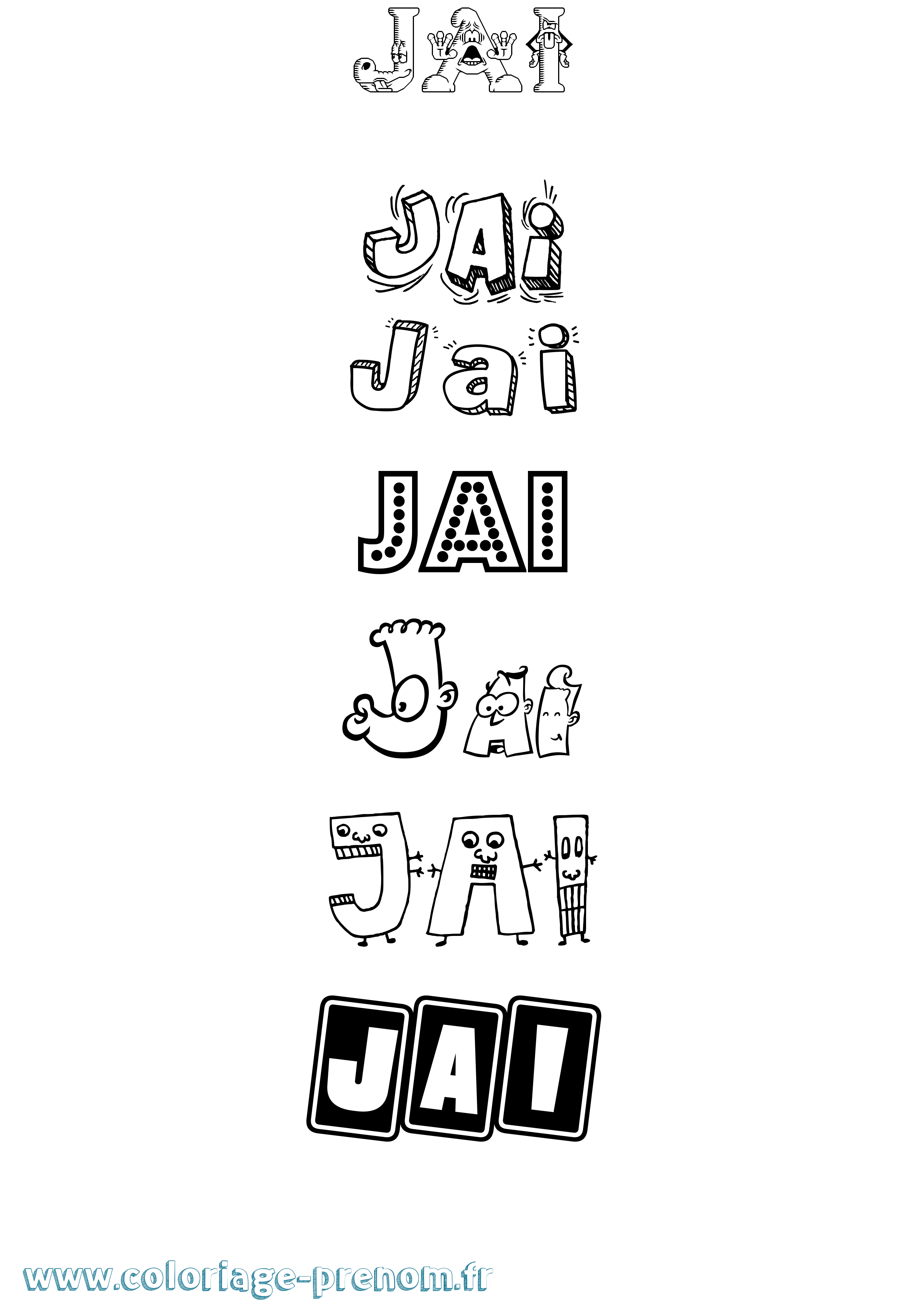 Coloriage prénom Jai Fun