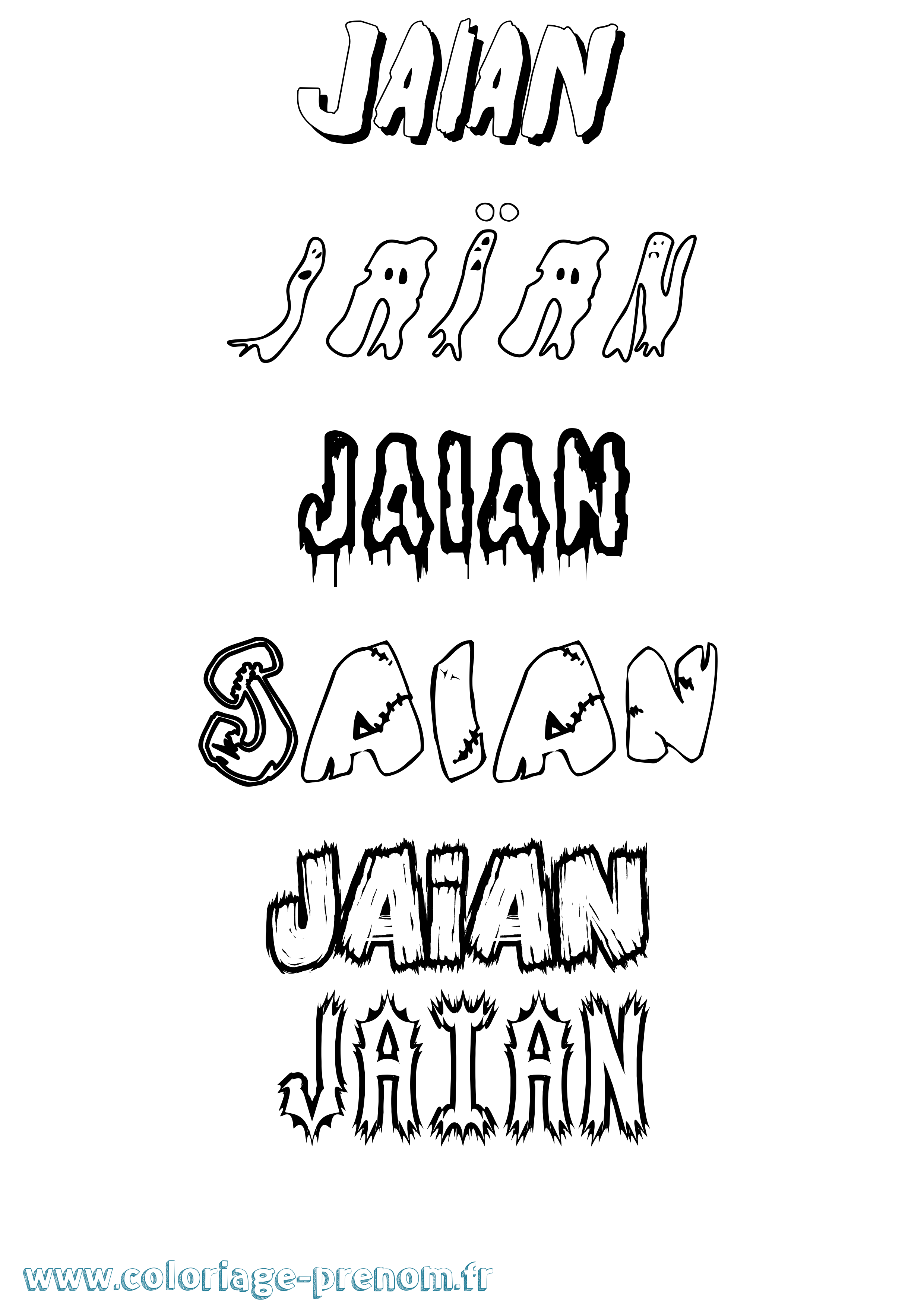 Coloriage prénom Jaïan Frisson