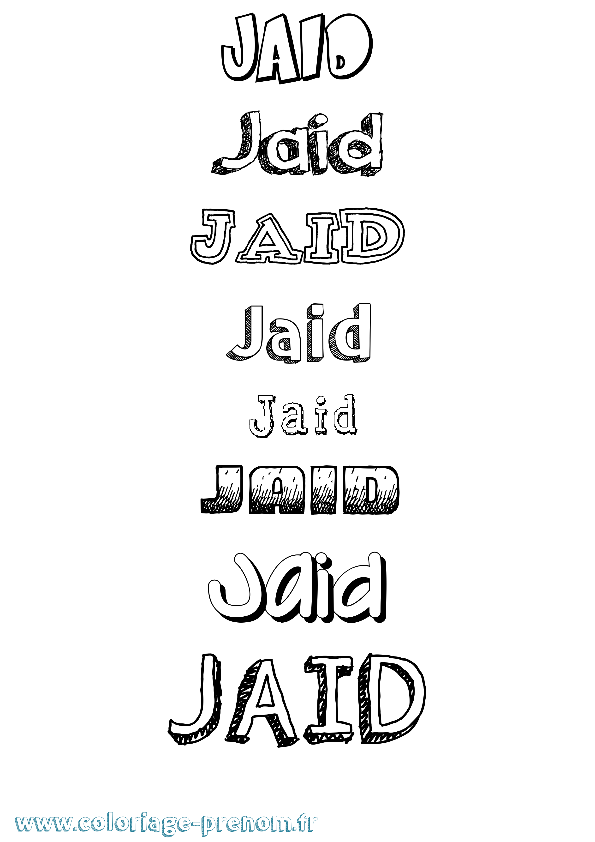Coloriage Jaid Dessiné Coloriage prénom Jaid Dessiné