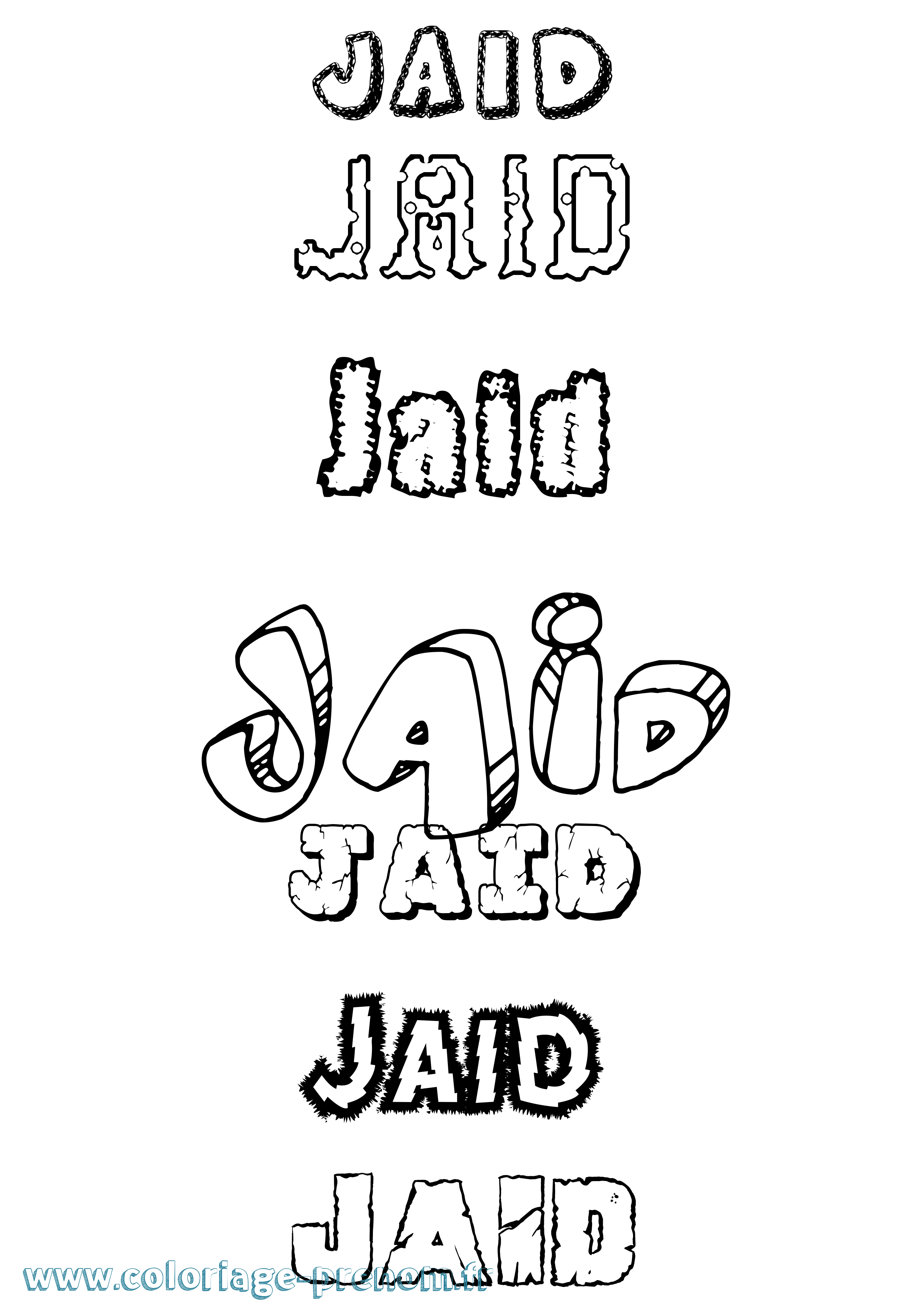 Coloriage Jaid Destructuré Coloriage prénom Jaid Destructuré