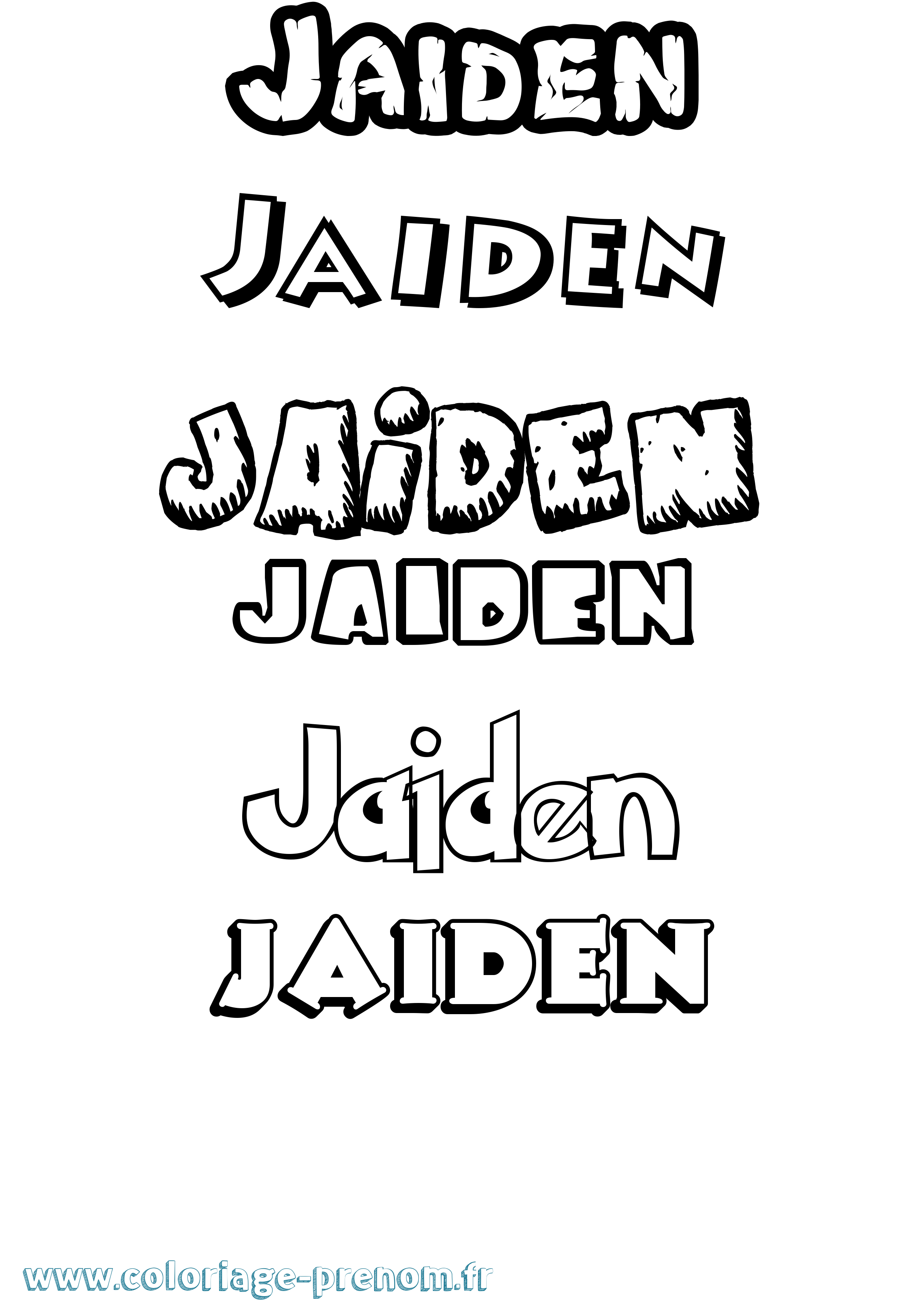 Coloriage Jaiden Dessin Animé Coloriage prénom Jaiden Dessin Animé