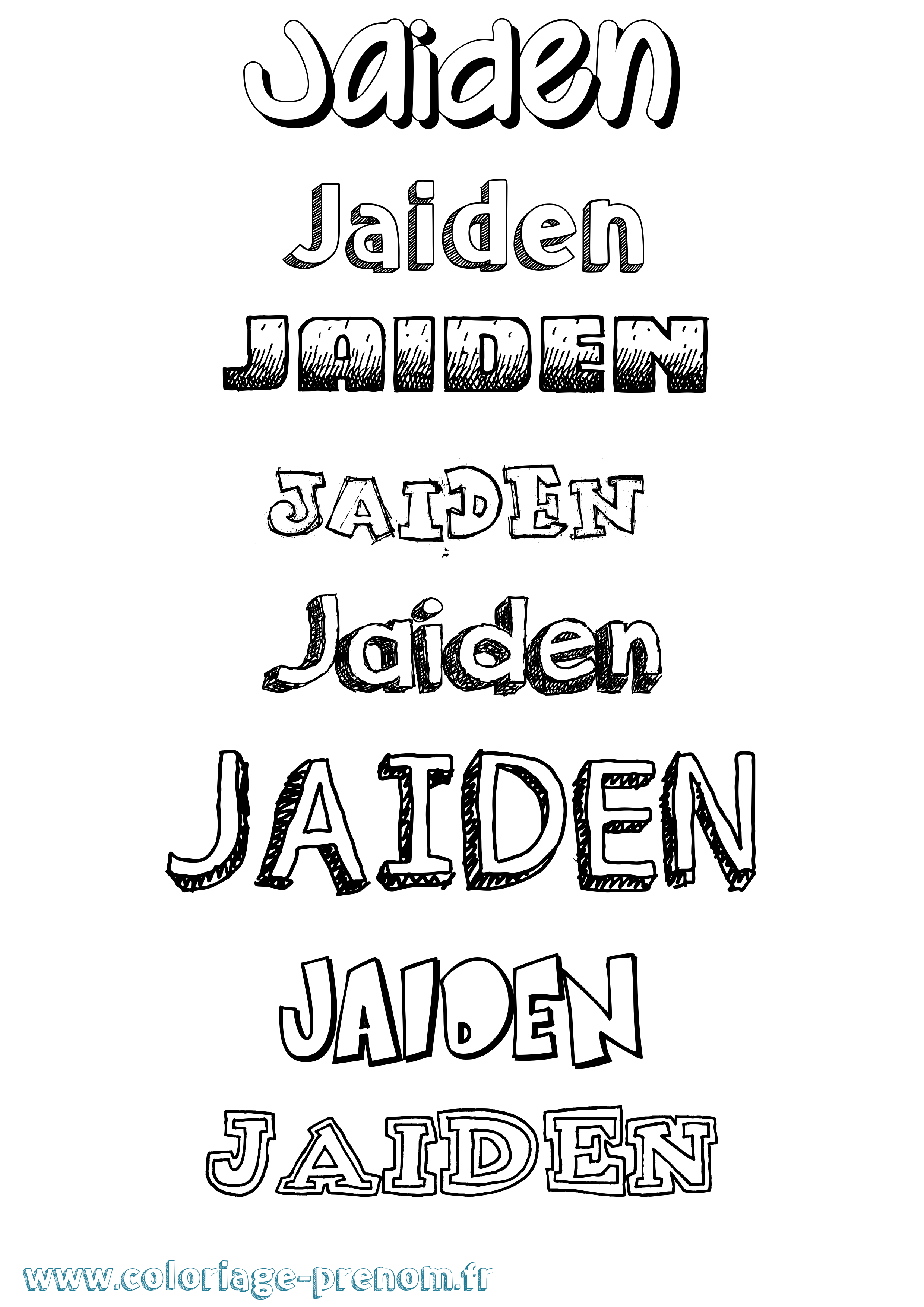 Coloriage Jaiden Dessiné Coloriage prénom Jaiden Dessiné