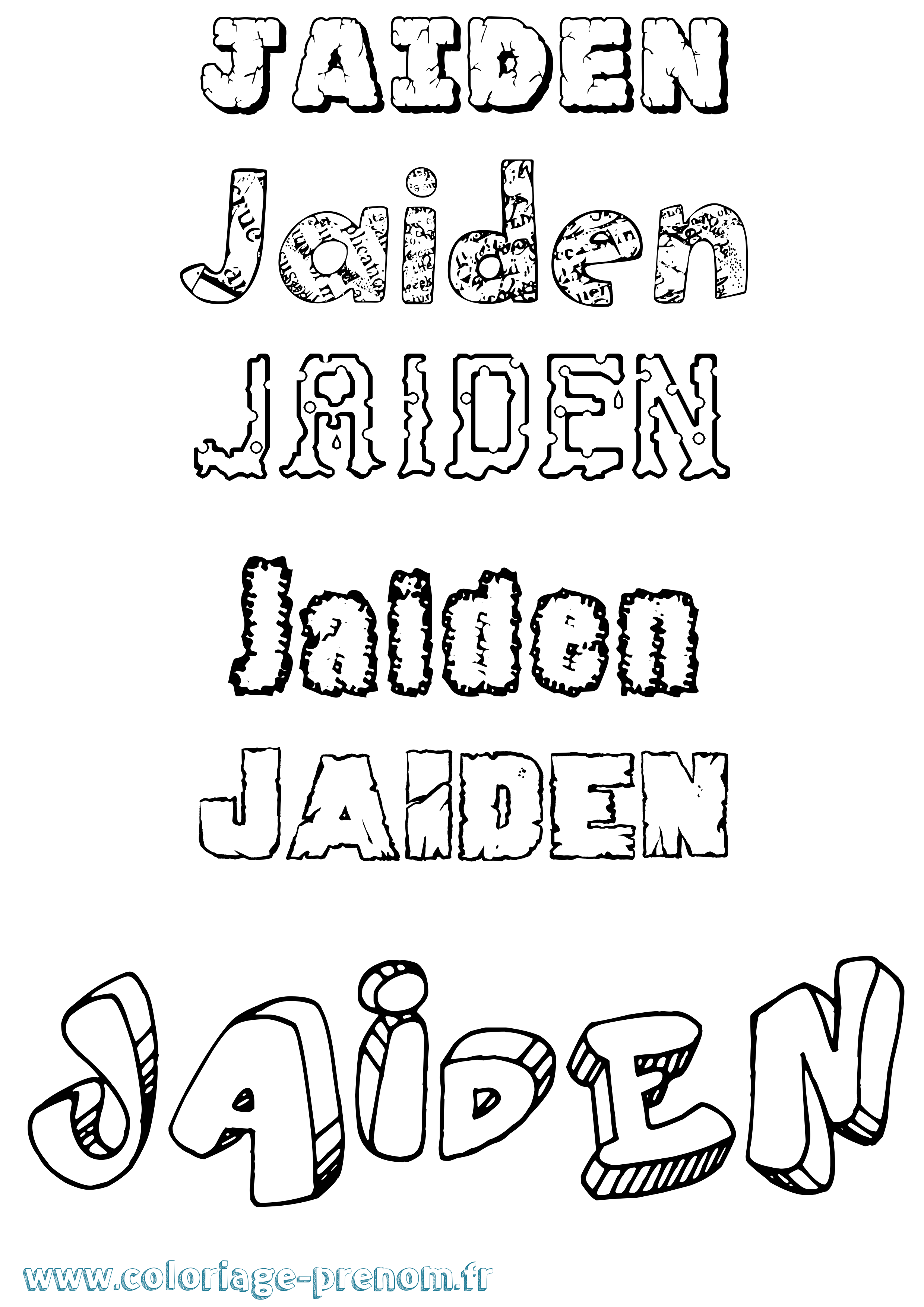 Coloriage Jaiden Destructuré Coloriage prénom Jaiden Destructuré