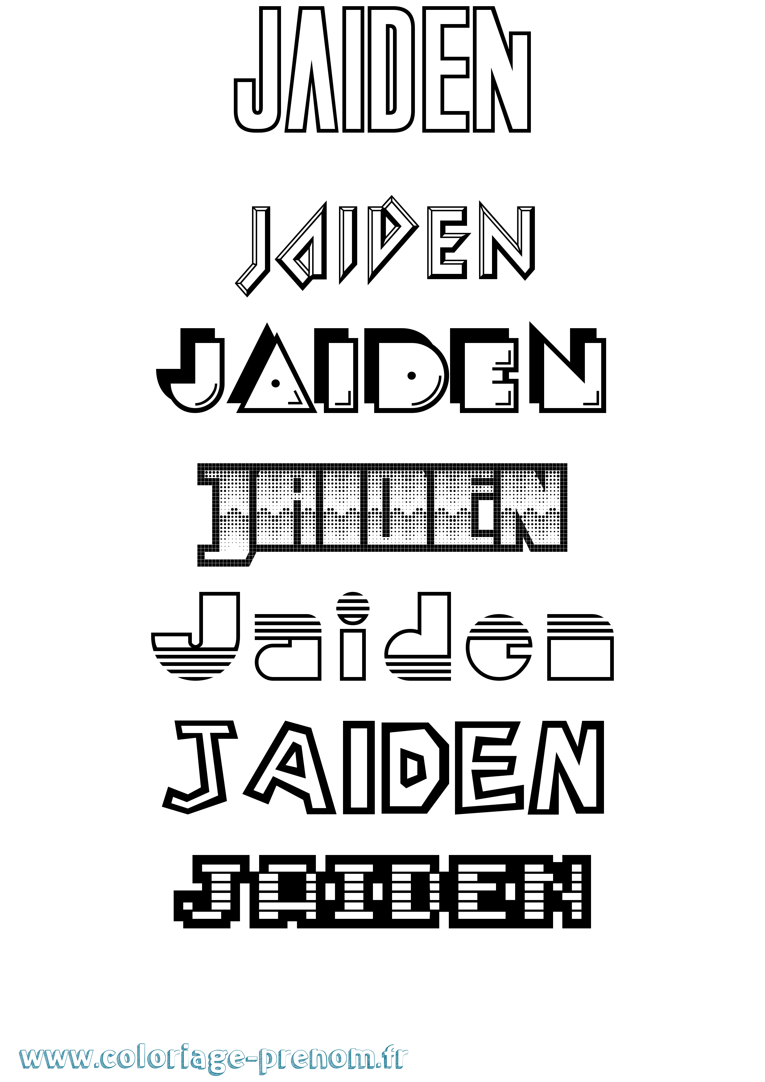 Coloriage Jaiden Jeux Vidéos Coloriage prénom Jaiden Jeux Vidéos