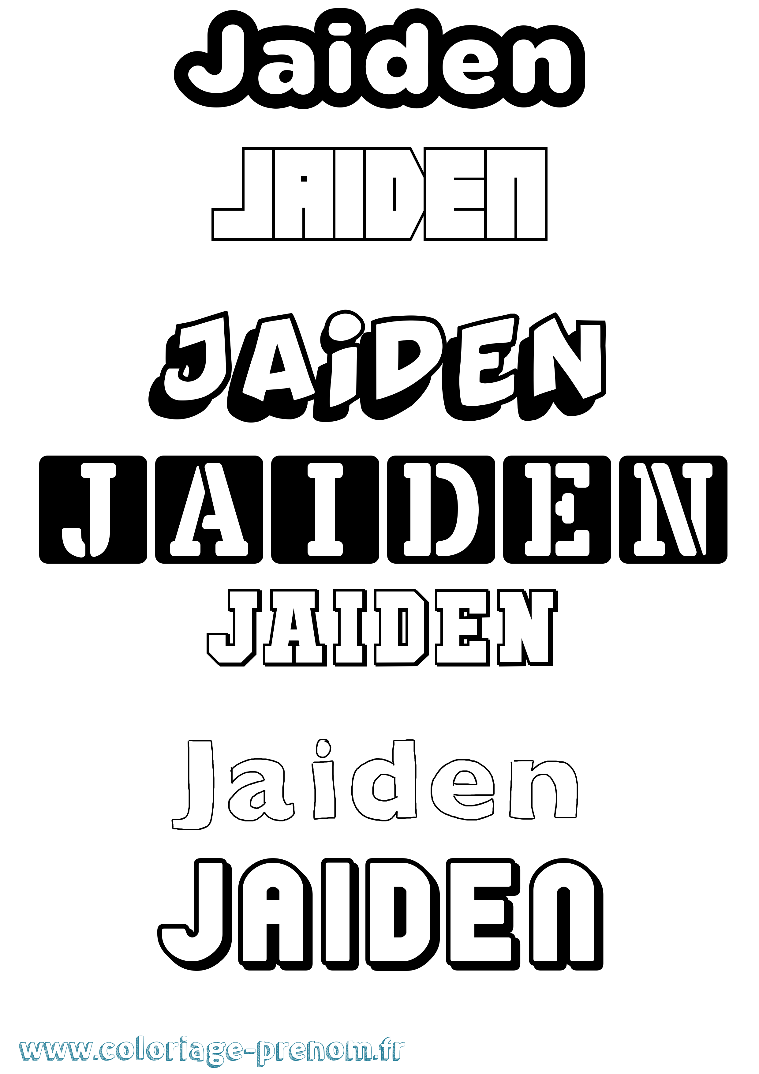 Coloriage Jaiden Simple Coloriage prénom Jaiden Simple