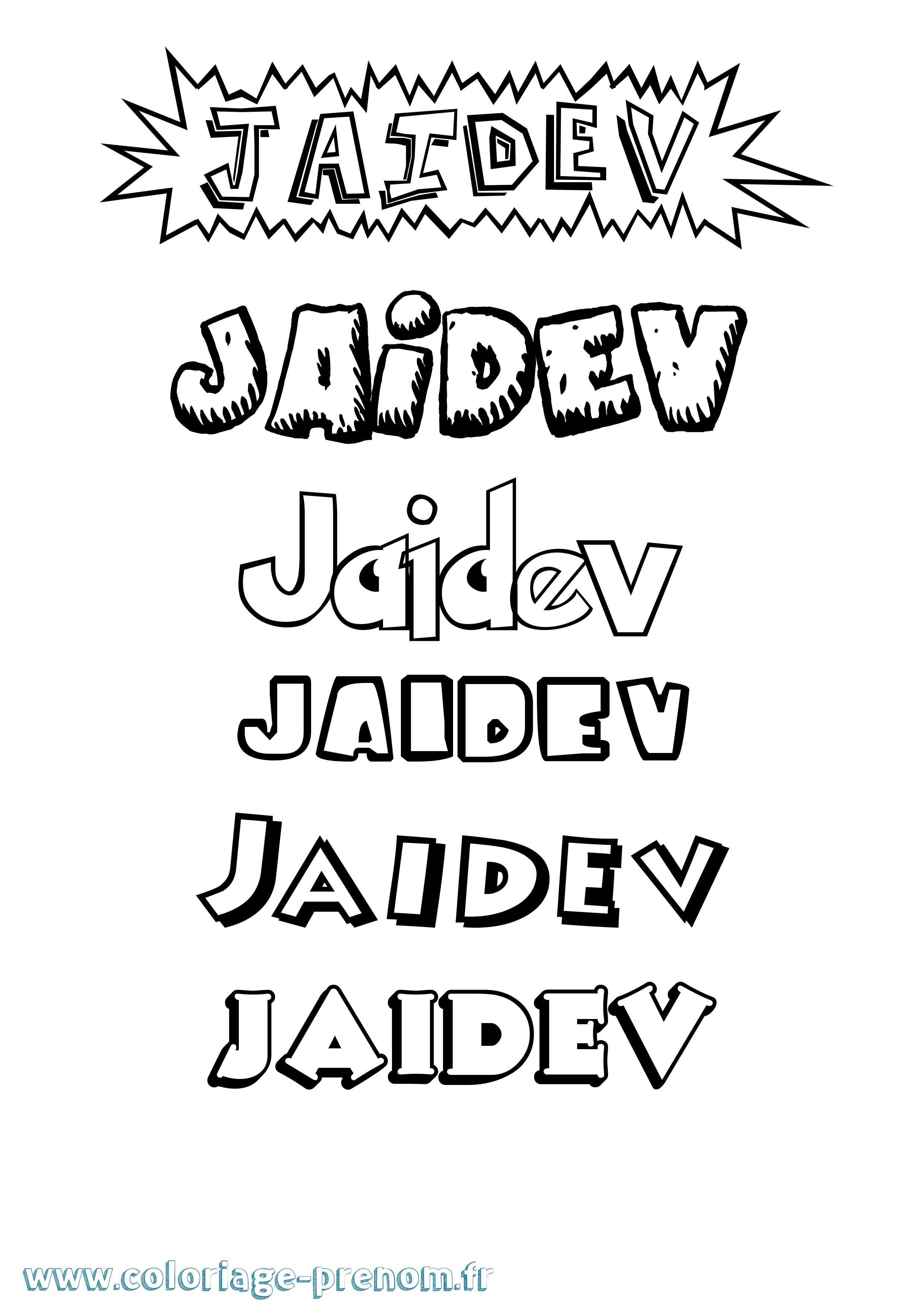 Coloriage Jaidev Dessin Animé Coloriage prénom Jaidev Dessin Animé