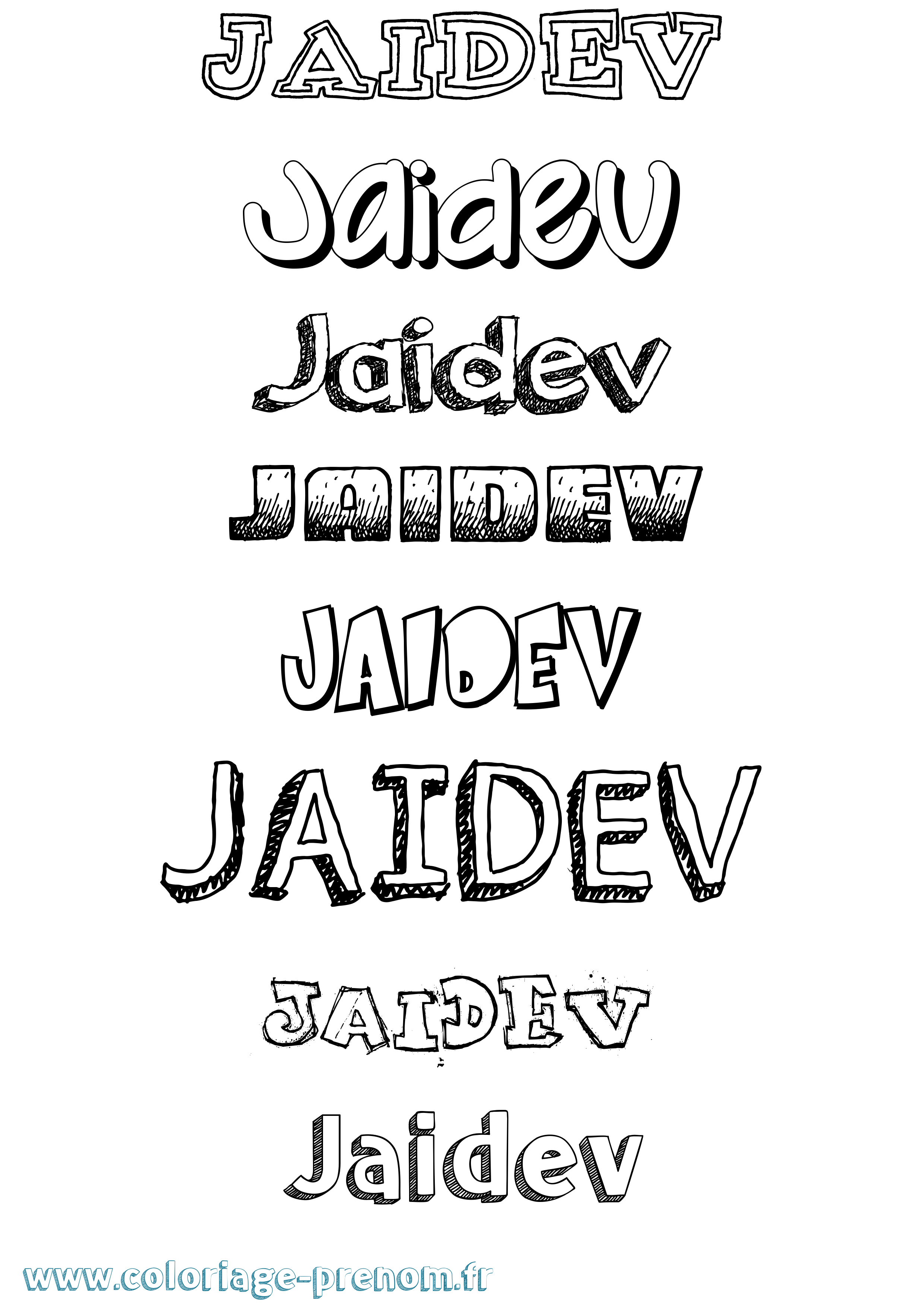 Coloriage prénom Jaidev Dessiné