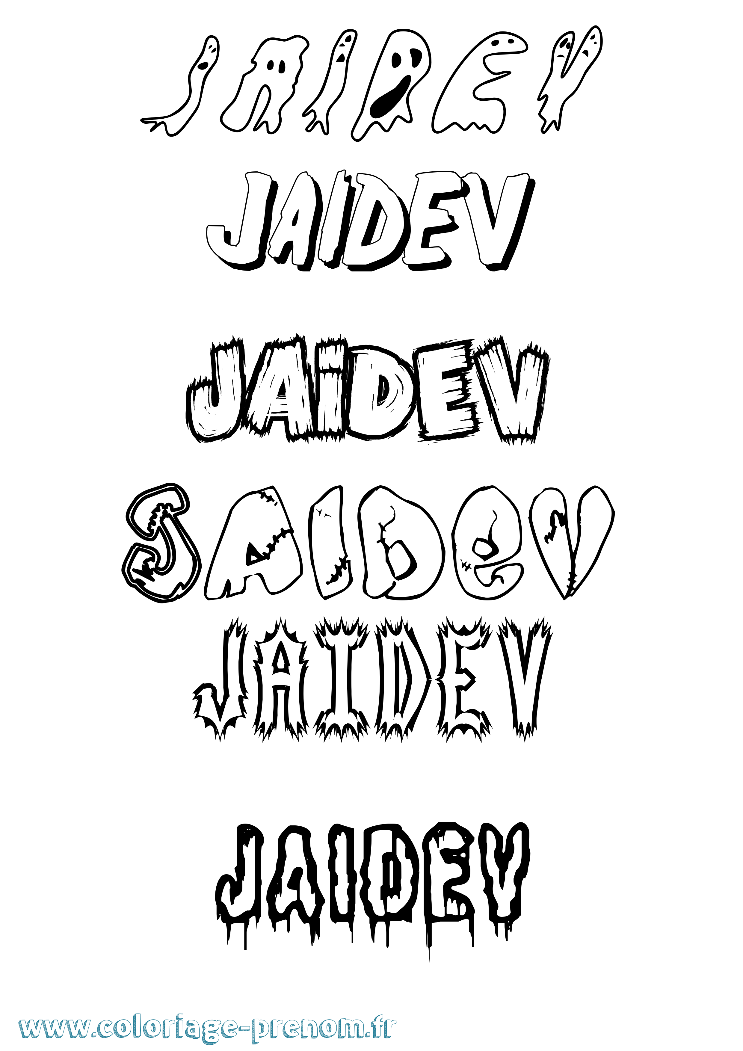 Coloriage Jaidev Frisson Coloriage prénom Jaidev Frisson