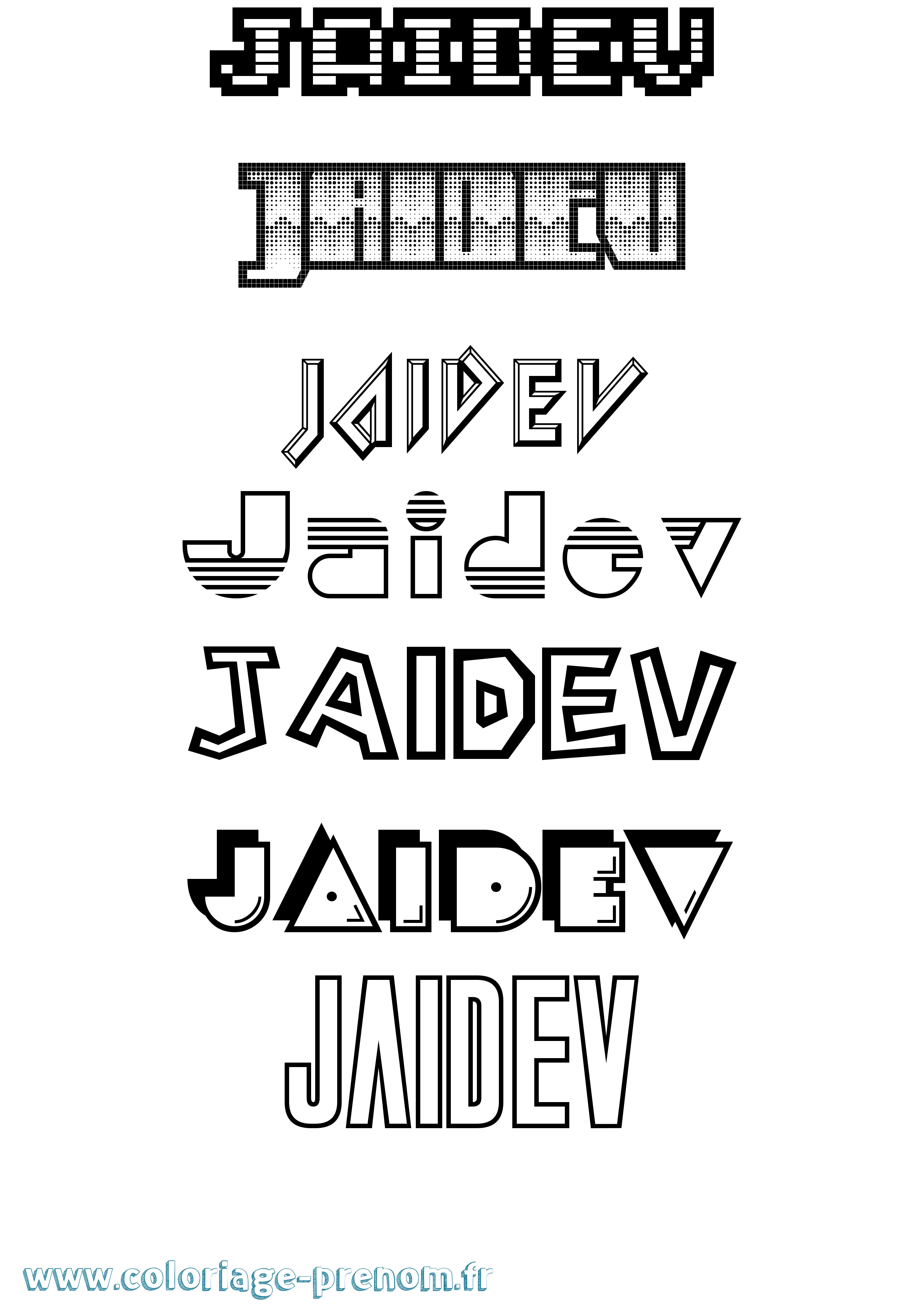 Coloriage Jaidev Jeux Vidéos Coloriage prénom Jaidev Jeux Vidéos