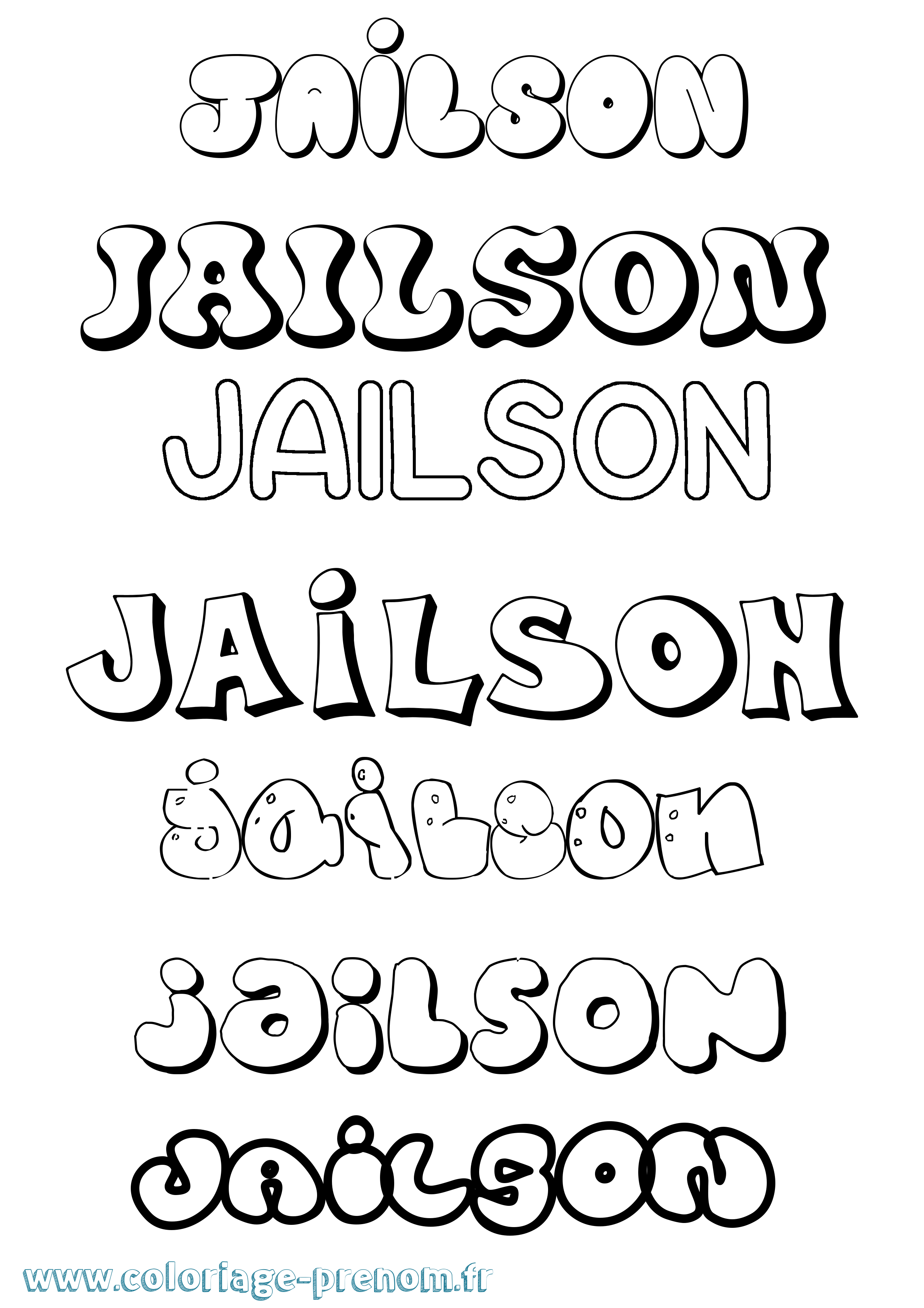 Coloriage Jailson Bubble Coloriage prénom Jailson Bubble