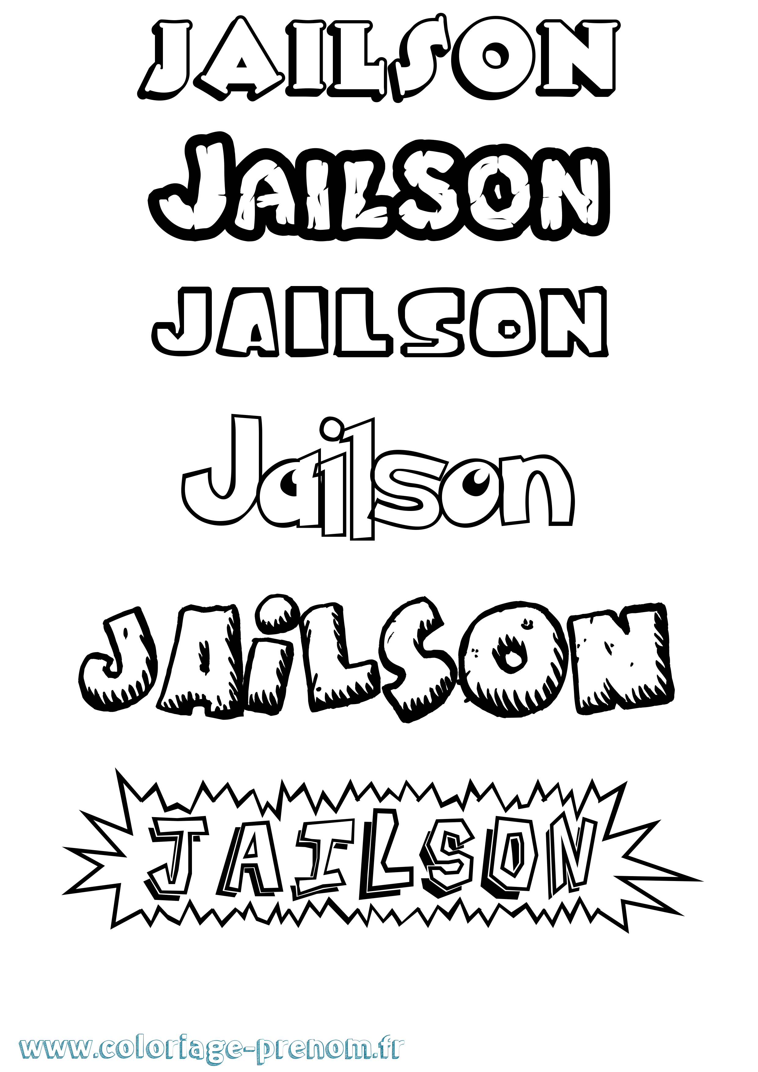 Coloriage Jailson Dessin Animé Coloriage prénom Jailson Dessin Animé