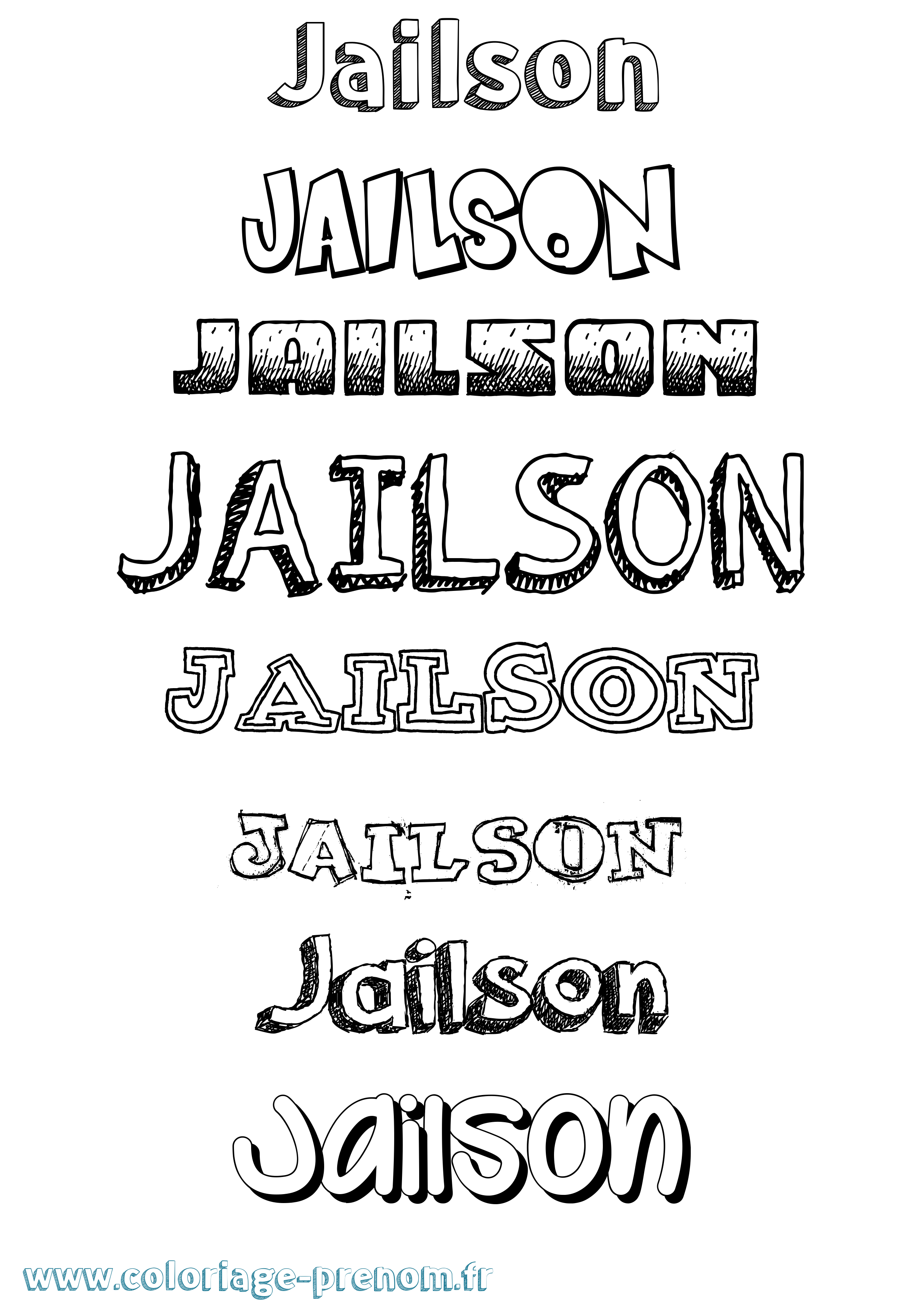 Coloriage Jailson Dessiné Coloriage prénom Jailson Dessiné