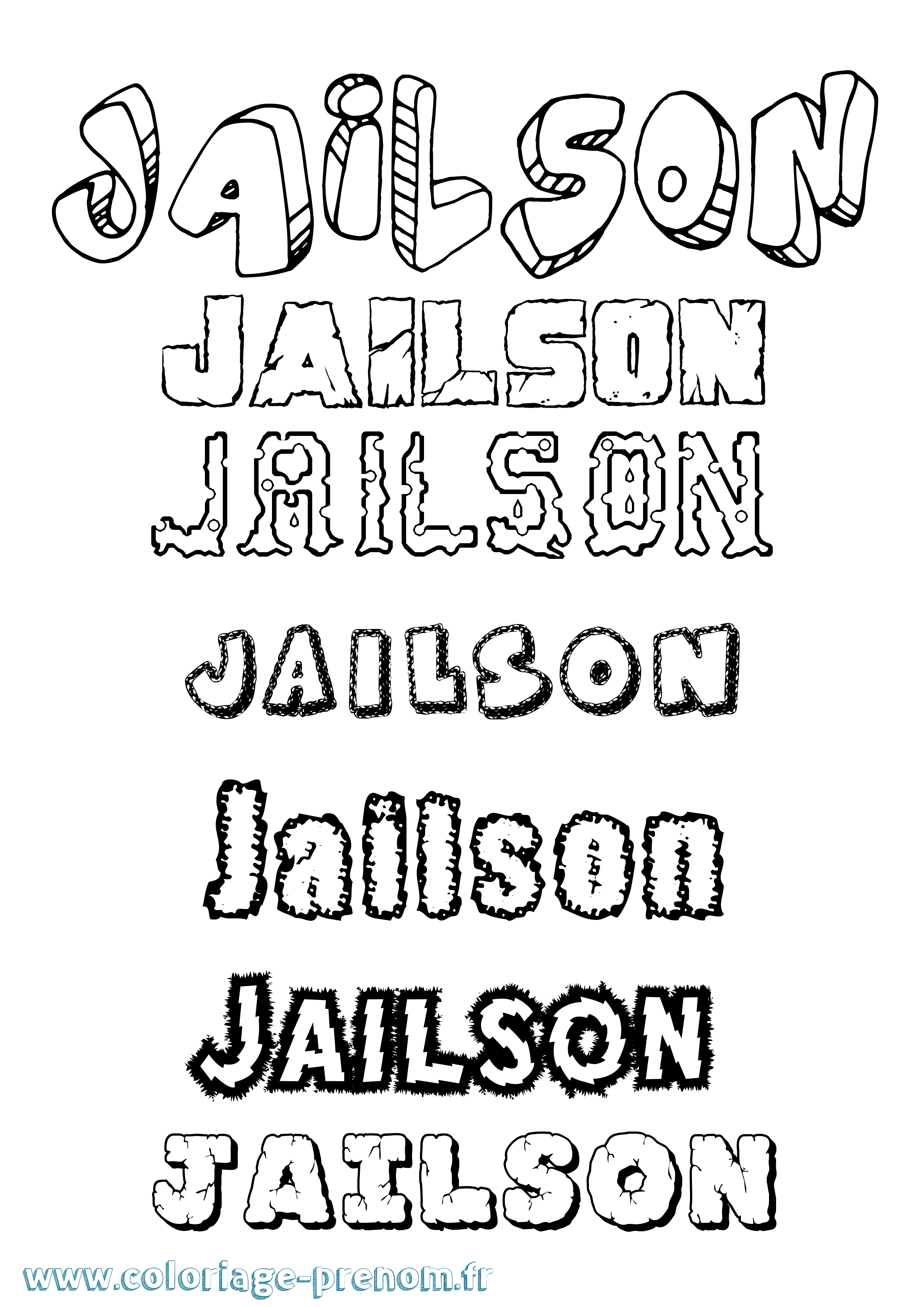 Coloriage Jailson Destructuré Coloriage prénom Jailson Destructuré