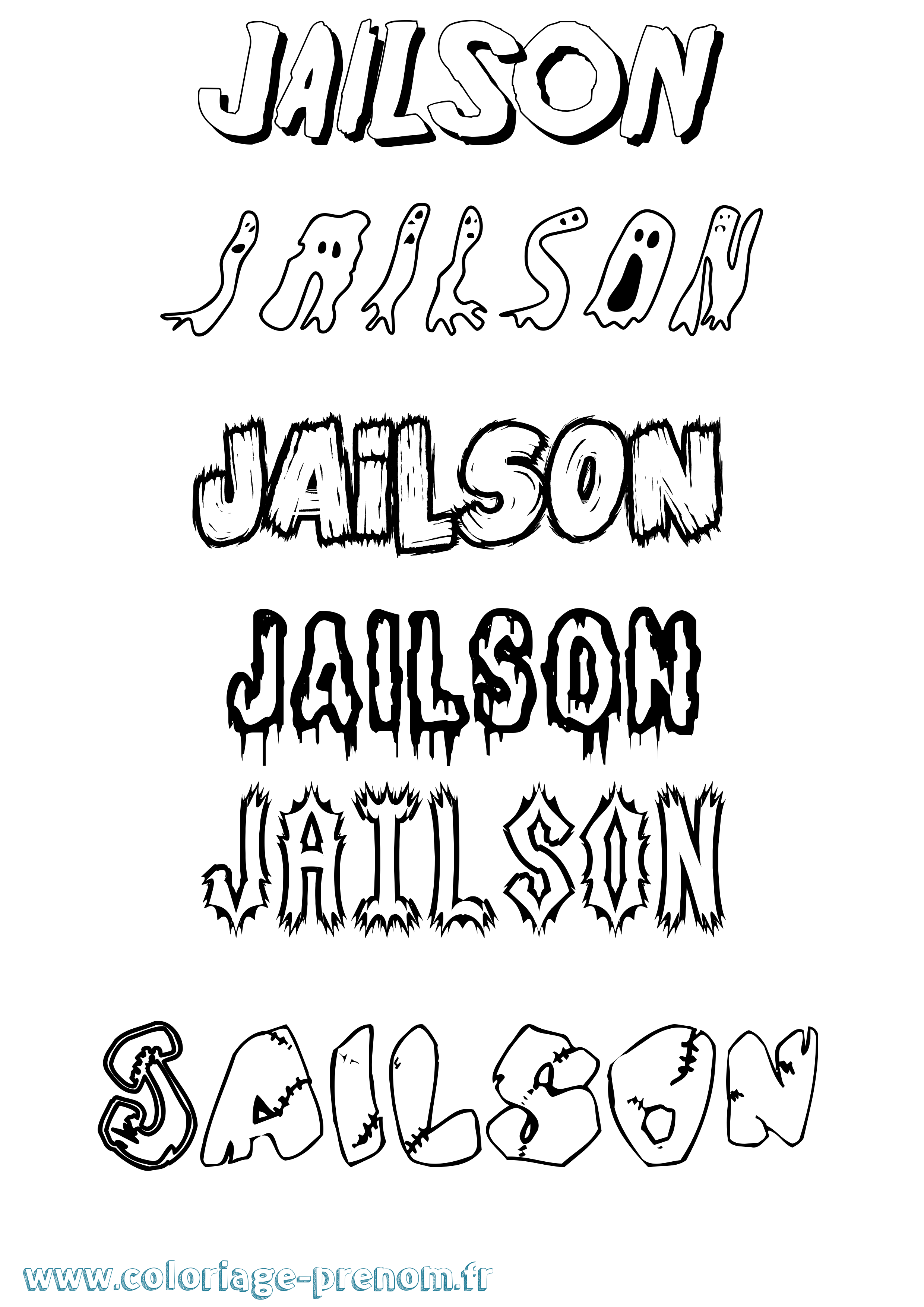 Coloriage Jailson Frisson Coloriage prénom Jailson Frisson