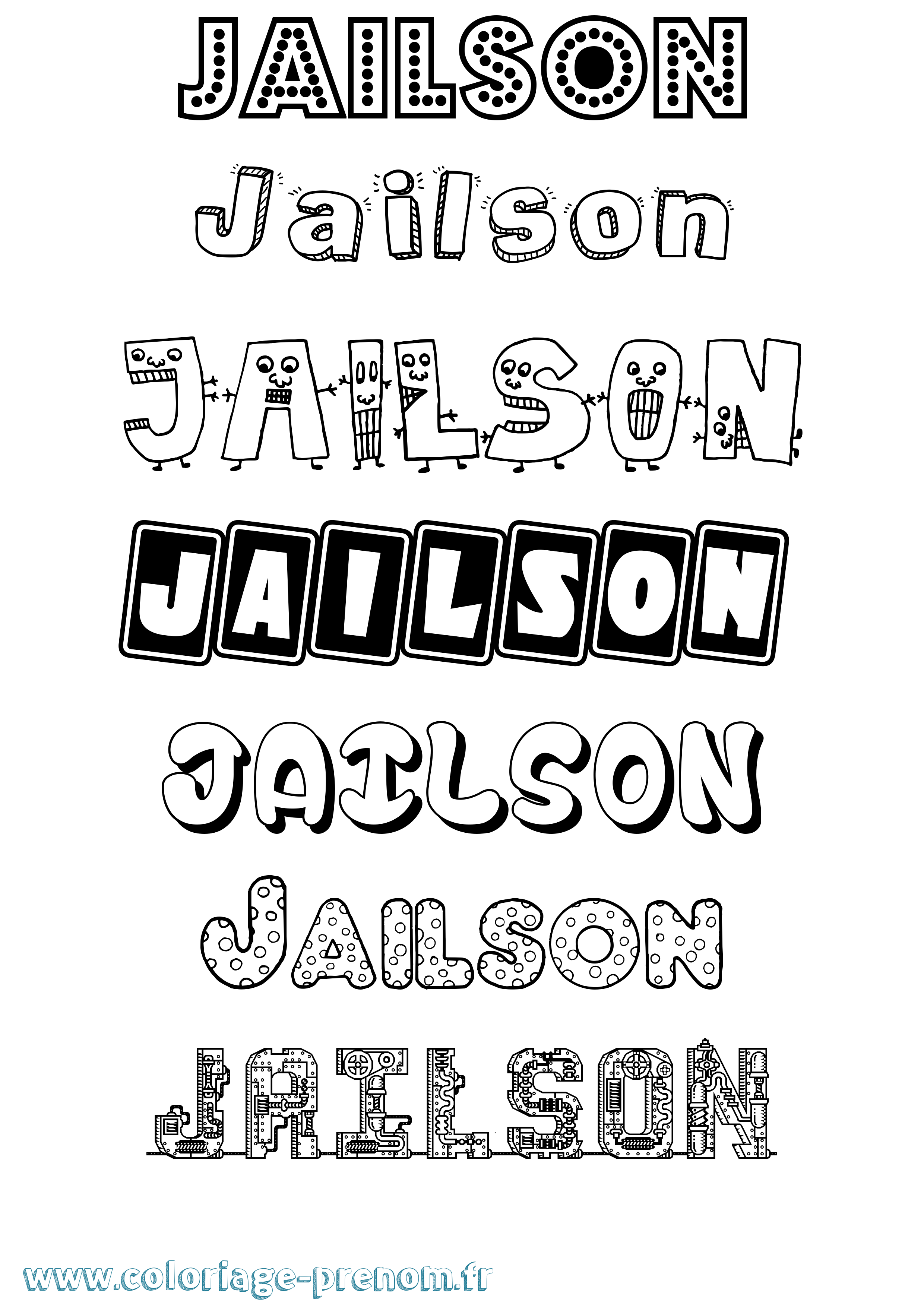 Coloriage Jailson Fun Coloriage prénom Jailson Fun