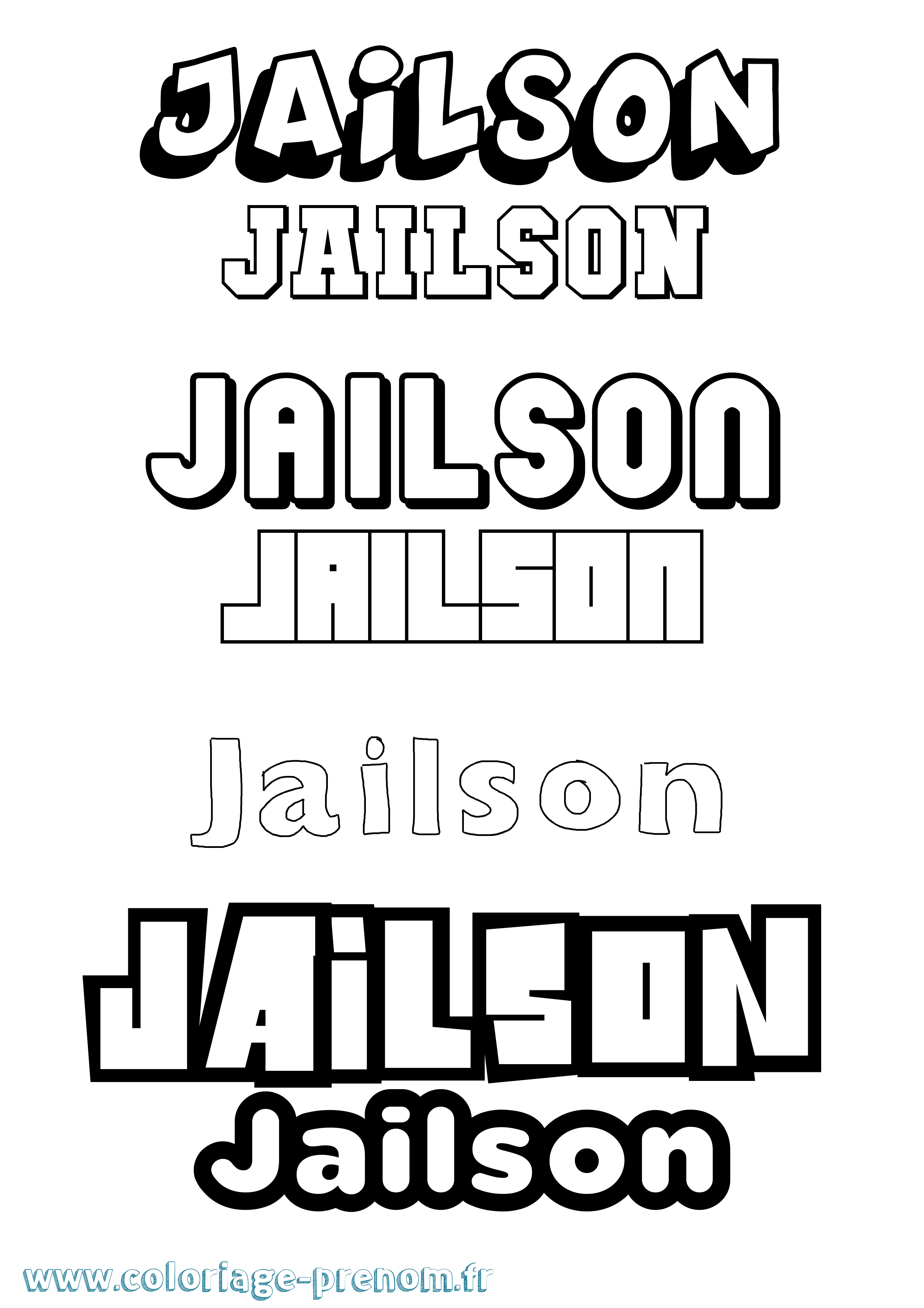 Coloriage Jailson Simple Coloriage prénom Jailson Simple