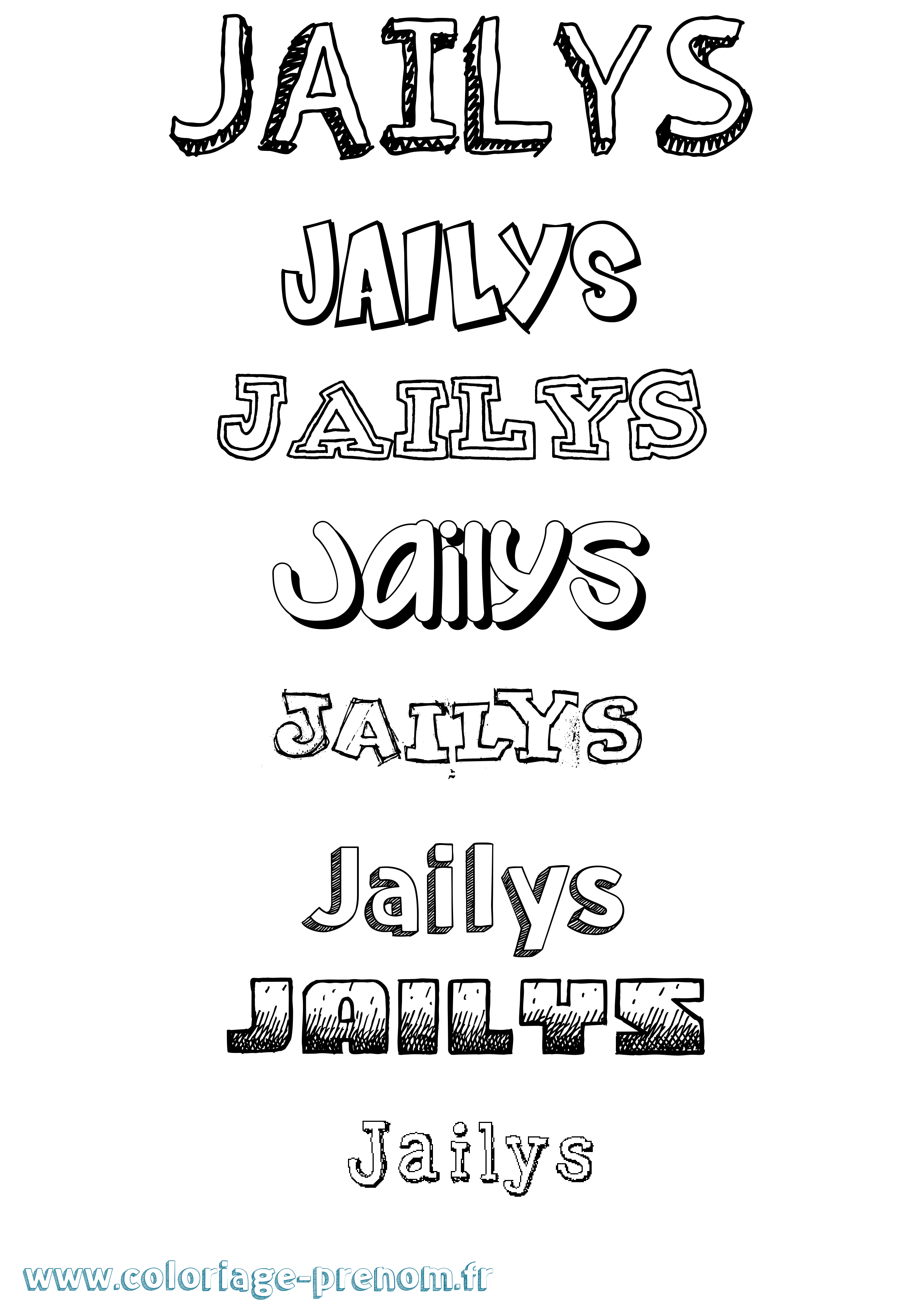 Coloriage Jailys Dessiné Coloriage prénom Jailys Dessiné