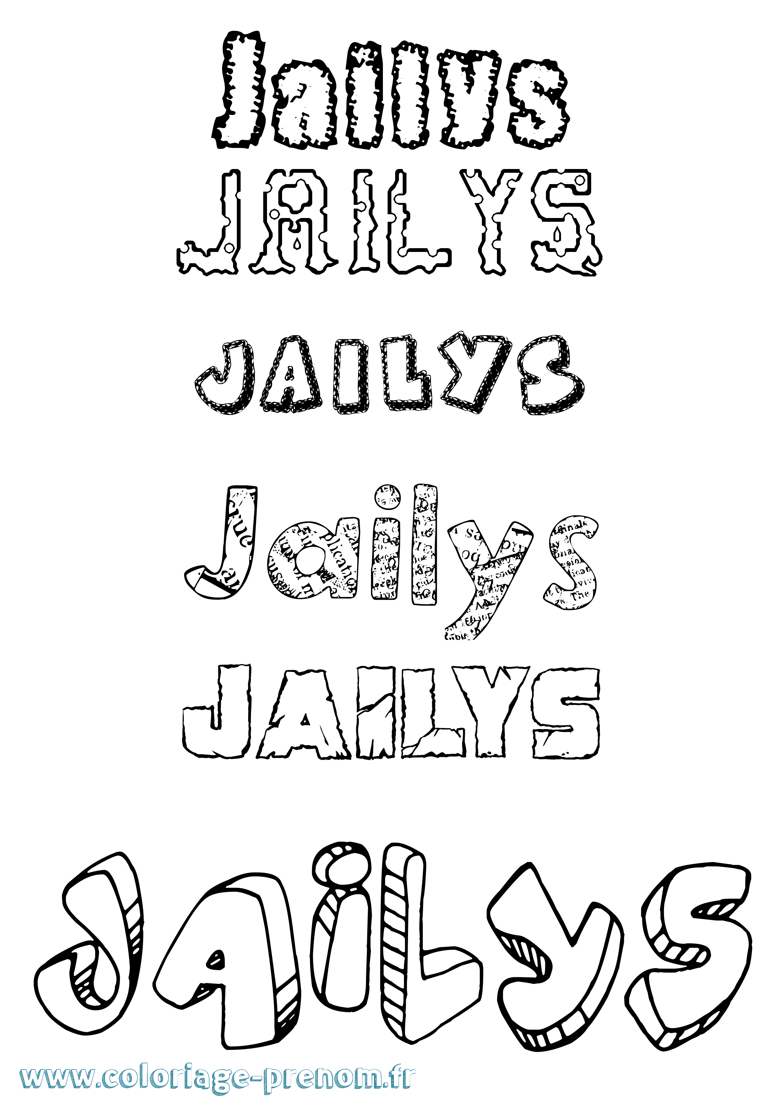 Coloriage Jailys Destructuré Coloriage prénom Jailys Destructuré