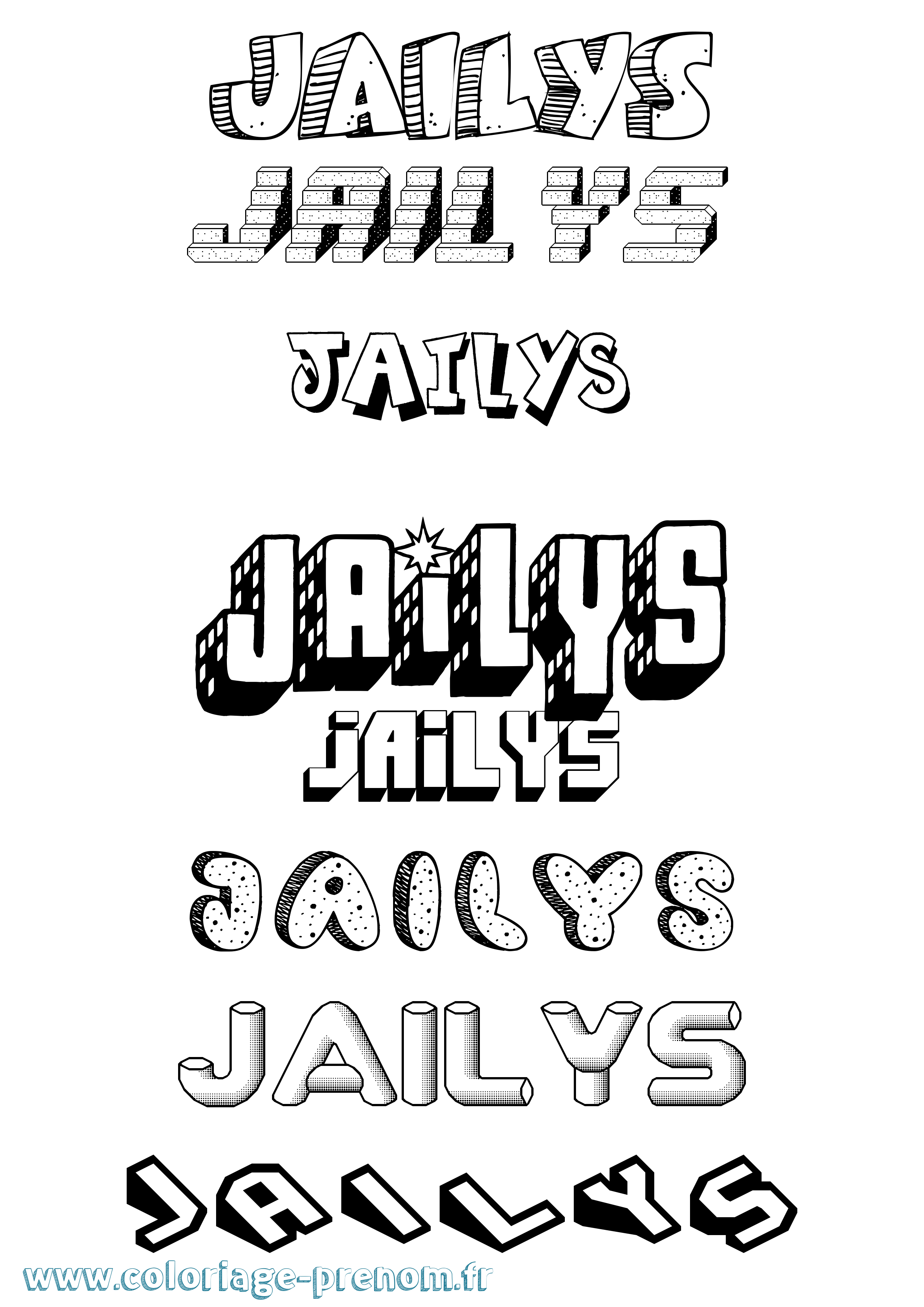 Coloriage Jailys Effet 3D Coloriage prénom Jailys Effet 3D