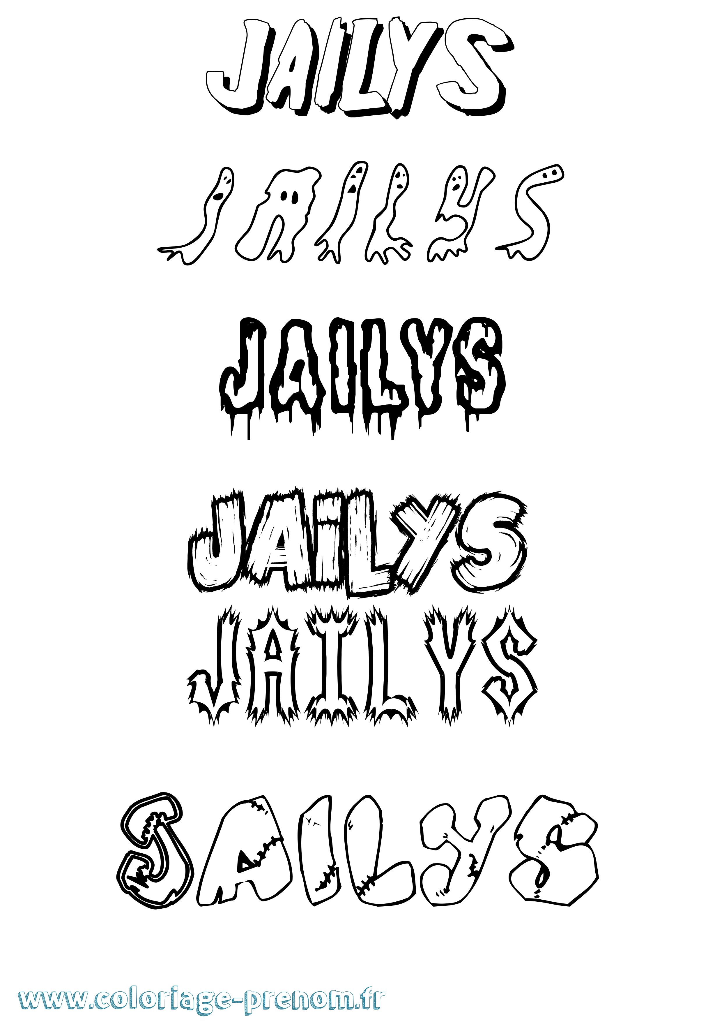 Coloriage Jailys Frisson Coloriage prénom Jailys Frisson