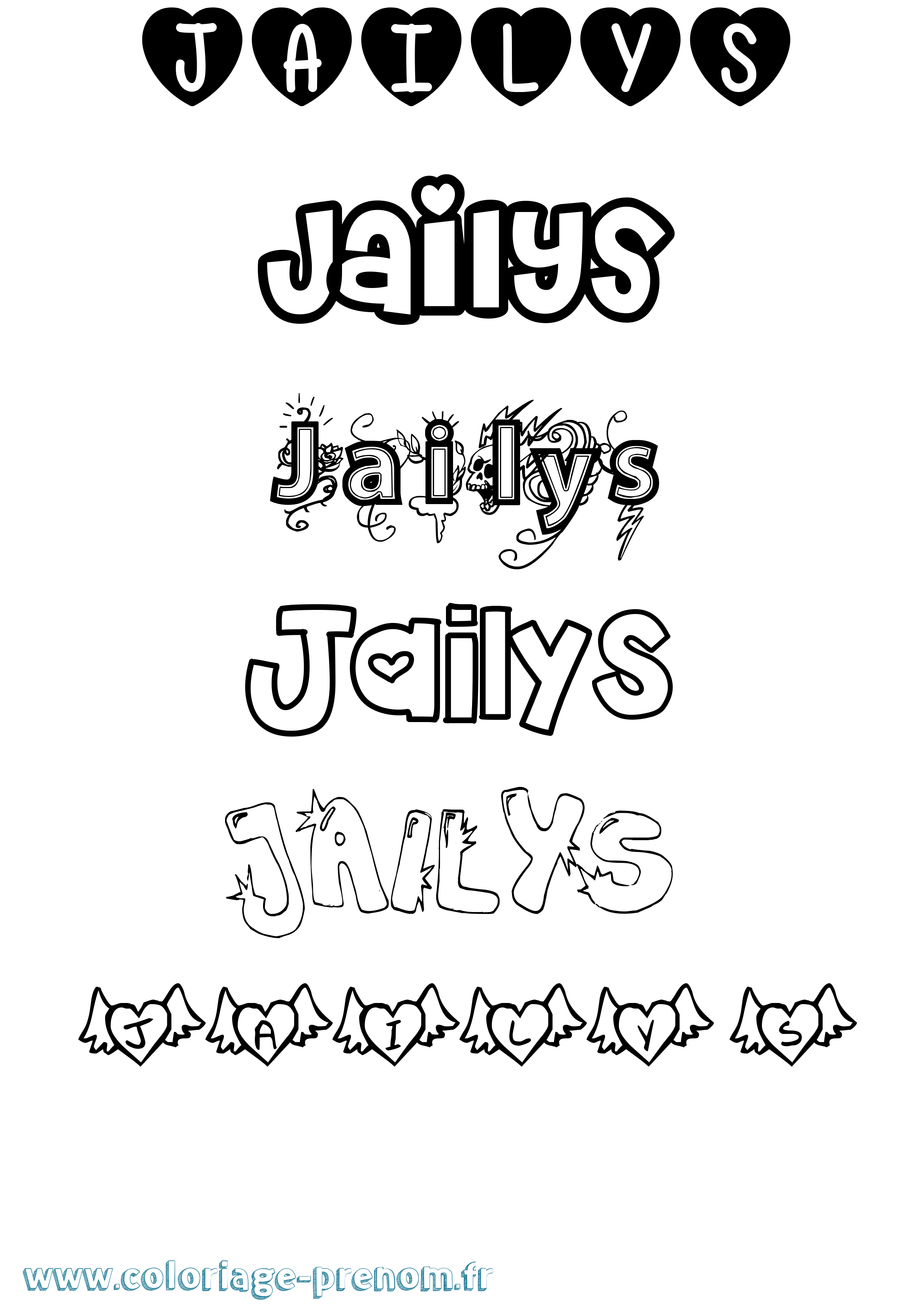 Coloriage Jailys Girly Coloriage prénom Jailys Girly