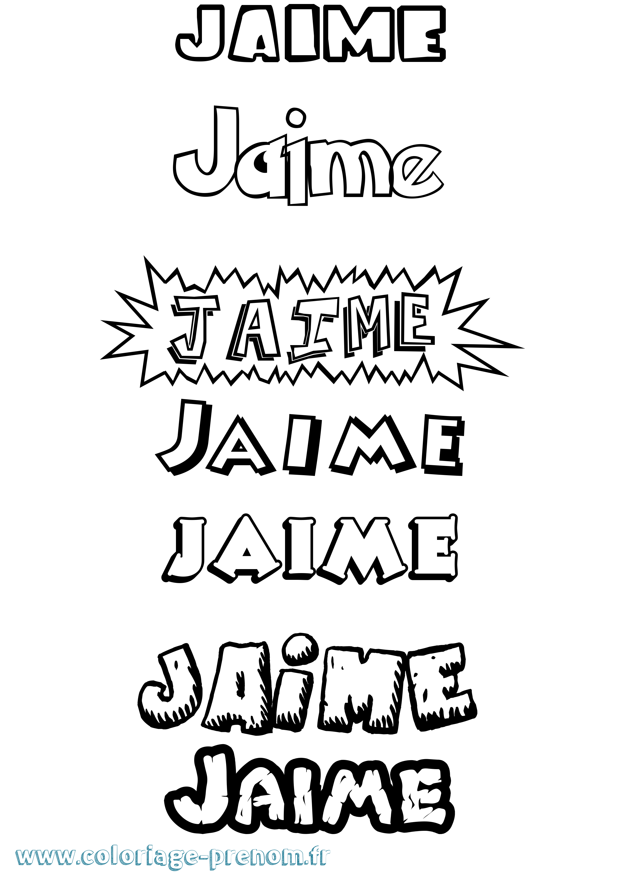 Coloriage Jaime Dessin Animé Coloriage prénom Jaime Dessin Animé