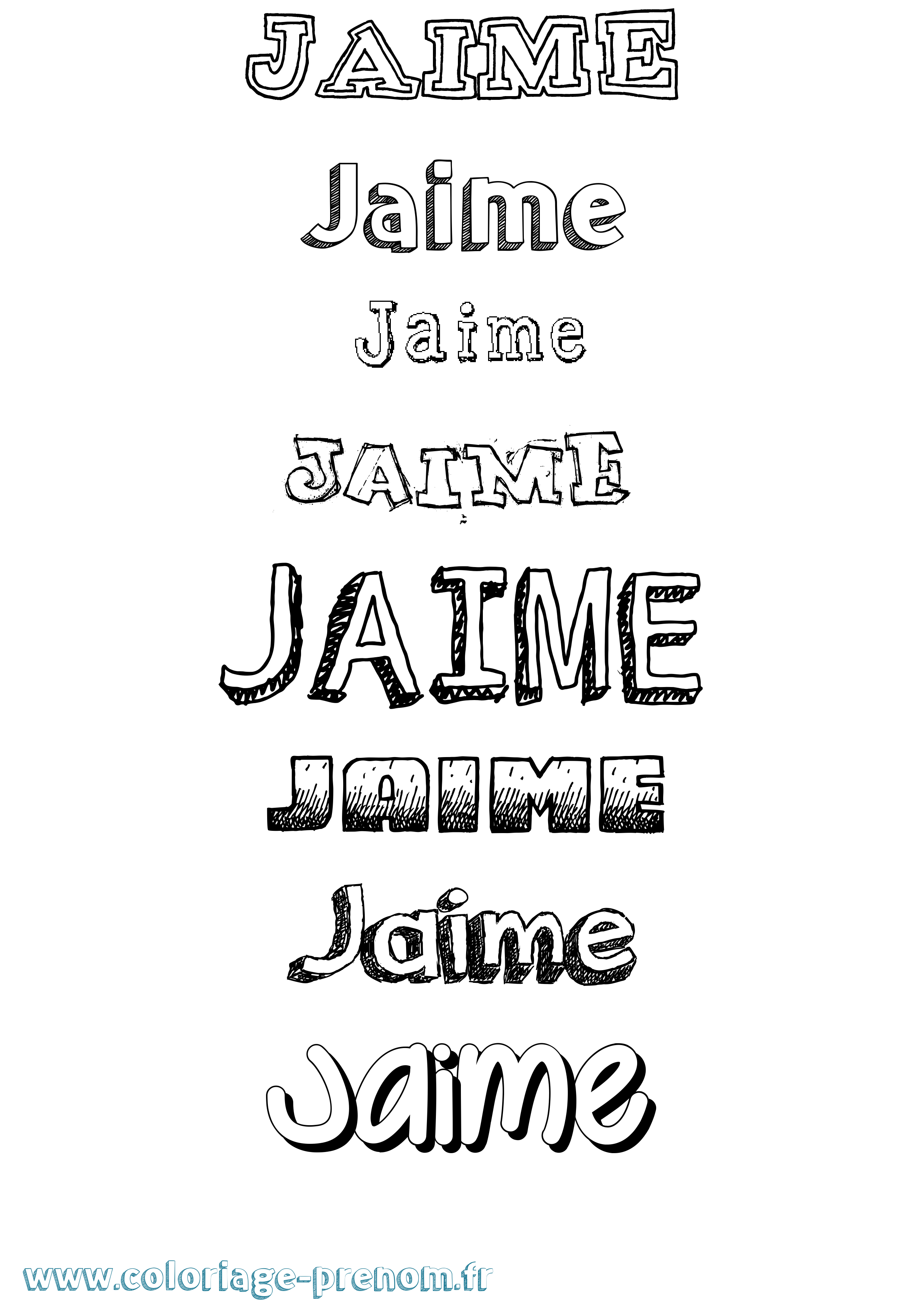 Coloriage Jaime Dessiné Coloriage prénom Jaime Dessiné