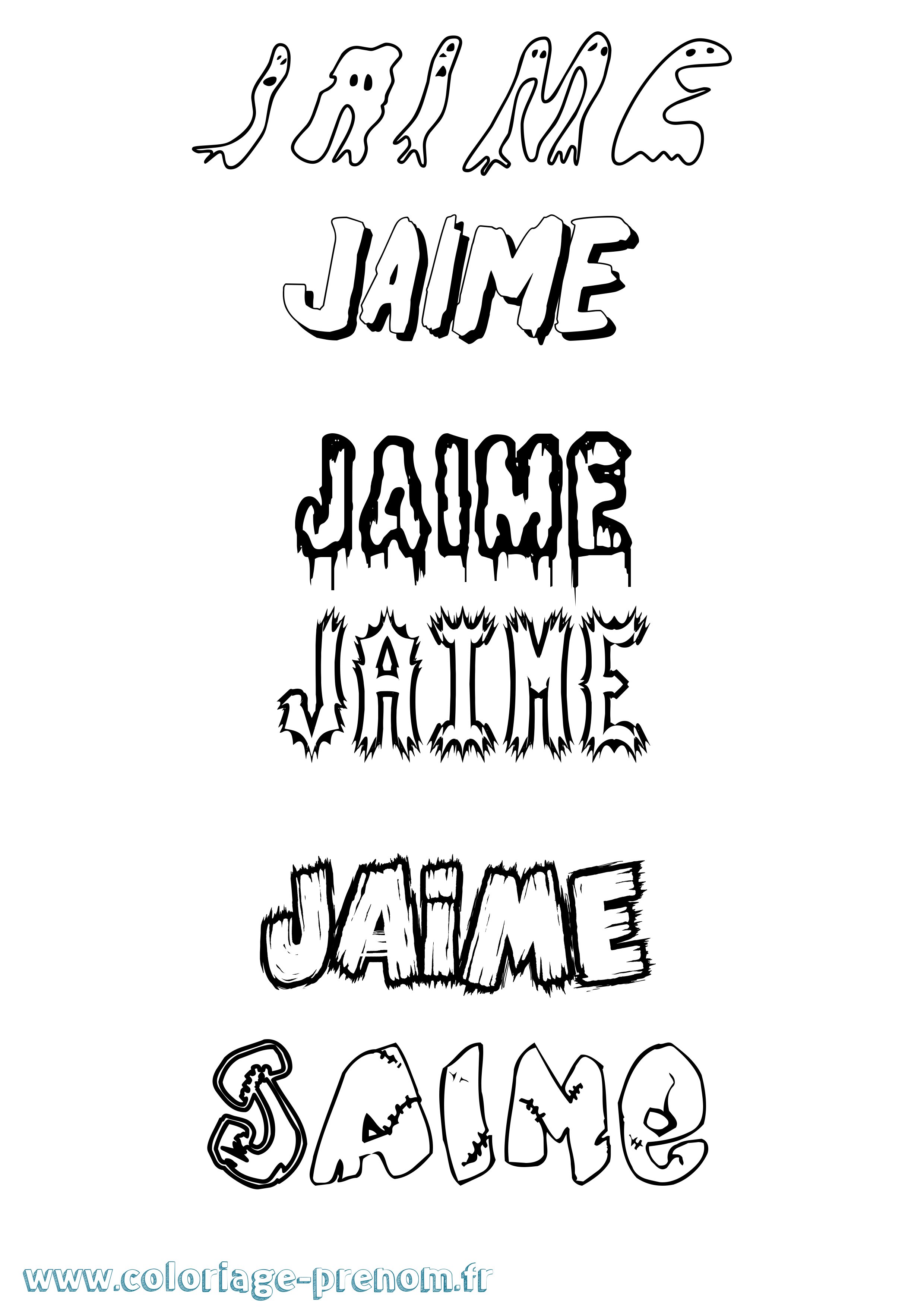 Coloriage Jaime Frisson Coloriage prénom Jaime Frisson