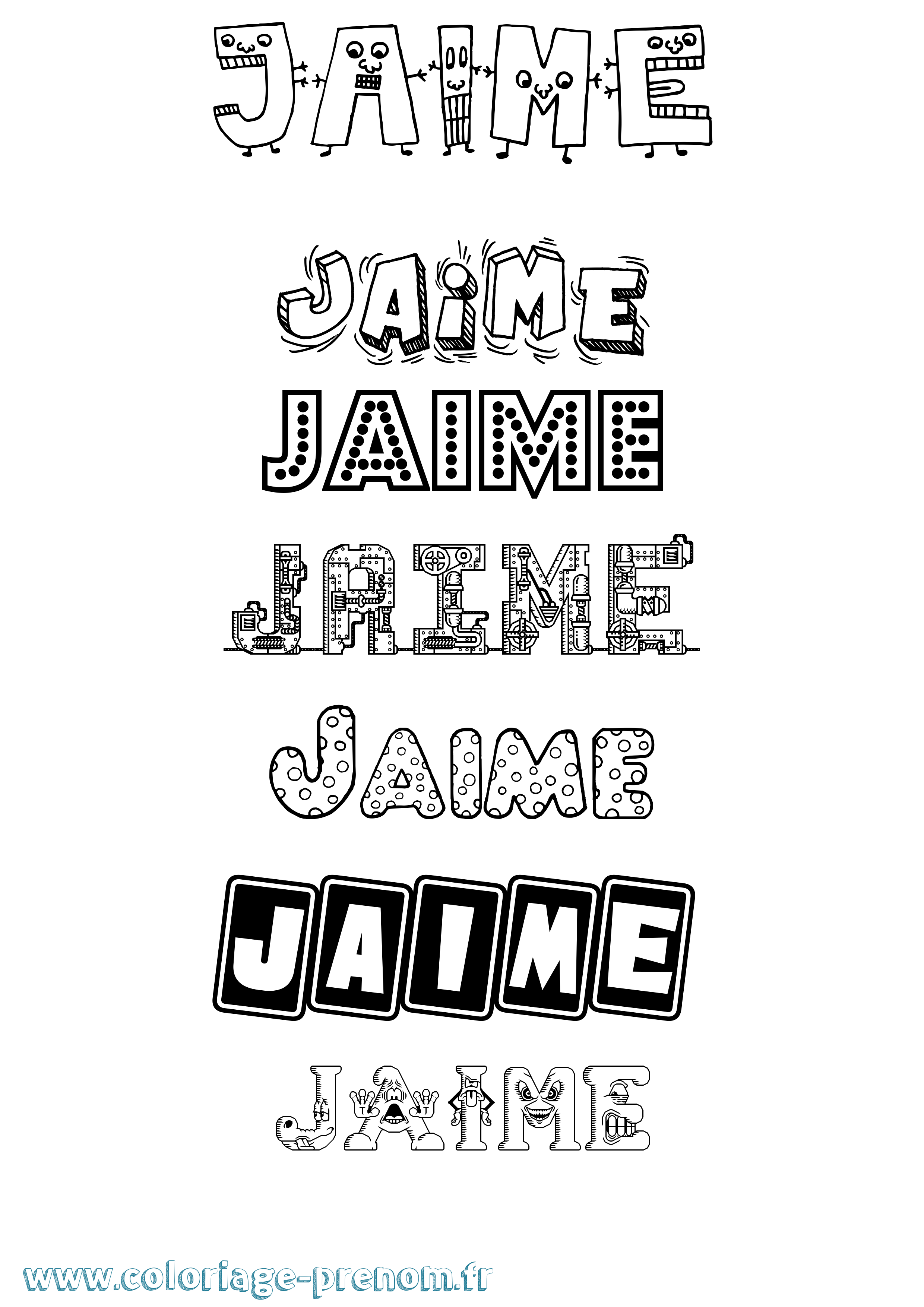 Coloriage Jaime Fun Coloriage prénom Jaime Fun