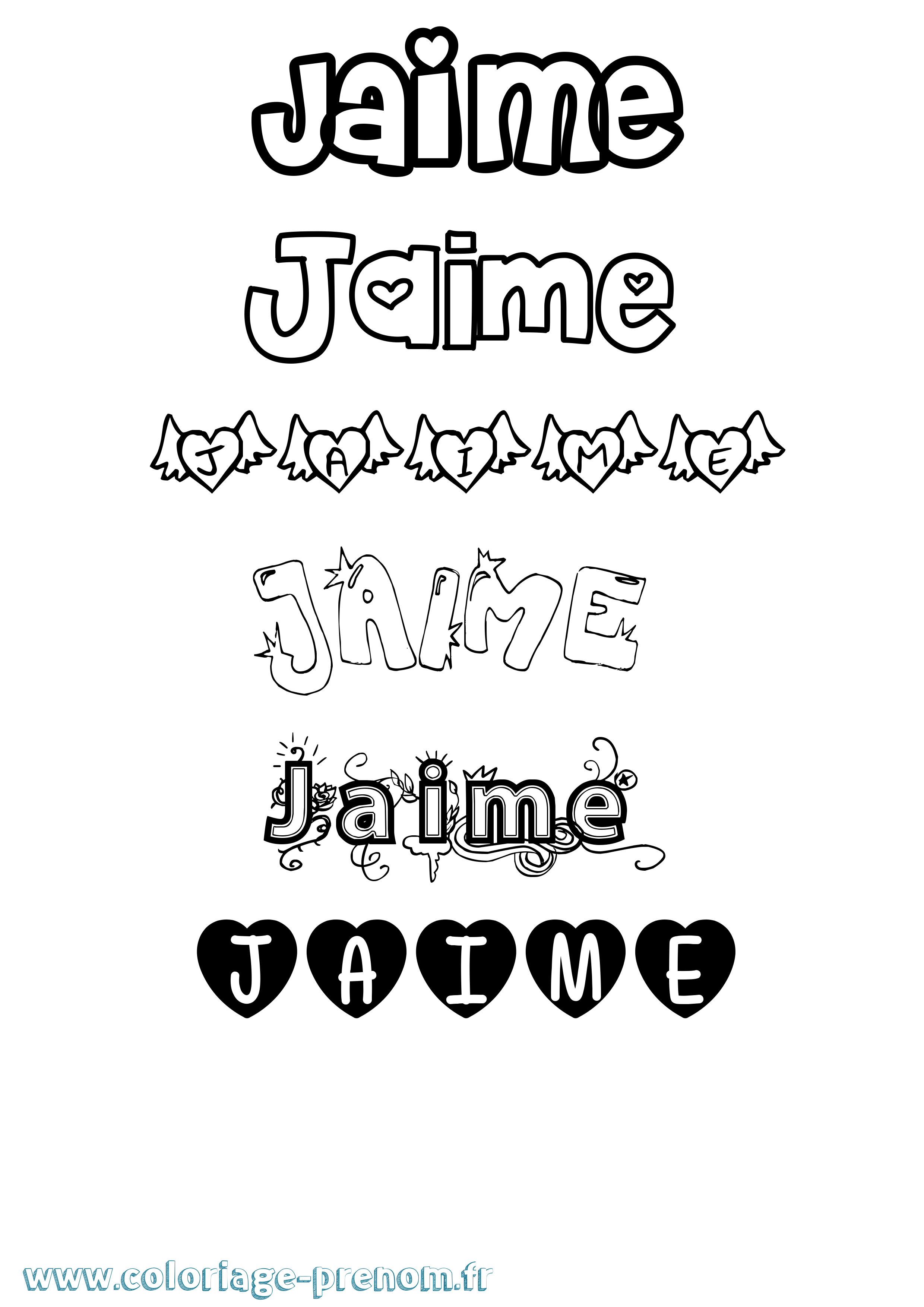 Coloriage Jaime Girly Coloriage prénom Jaime Girly