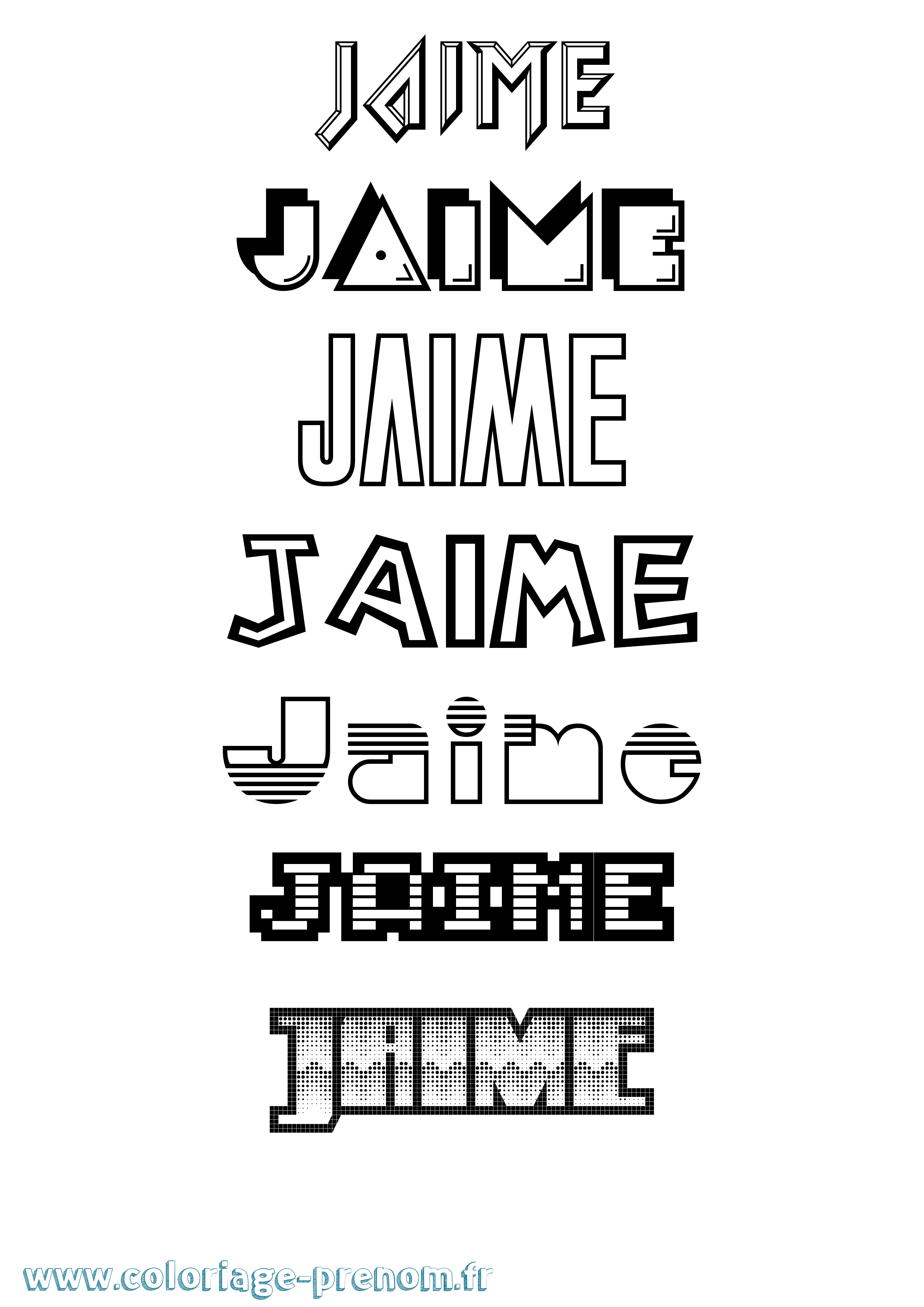 Coloriage Jaime Jeux Vidéos Coloriage prénom Jaime Jeux Vidéos