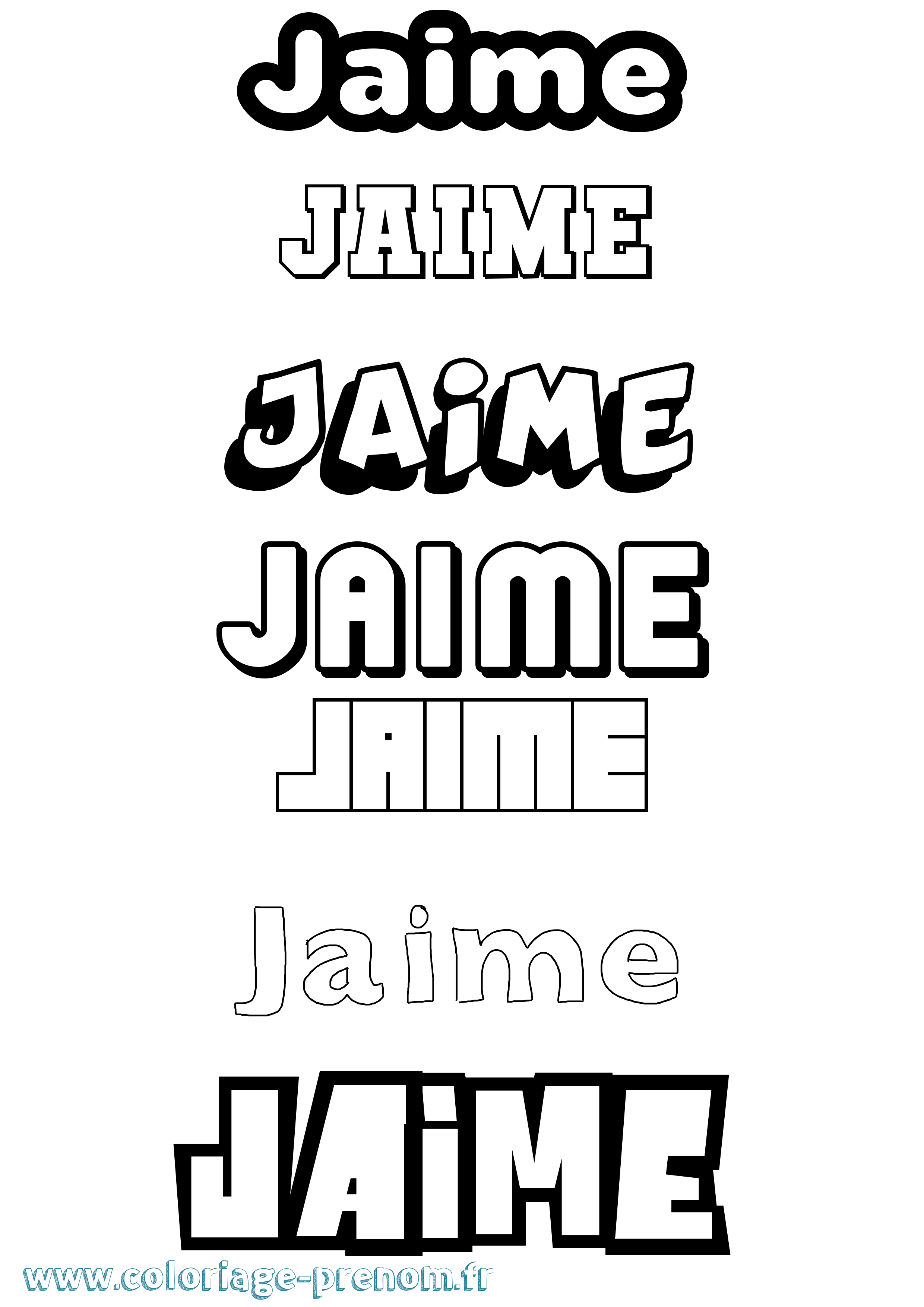 Coloriage Jaime Simple Coloriage prénom Jaime Simple
