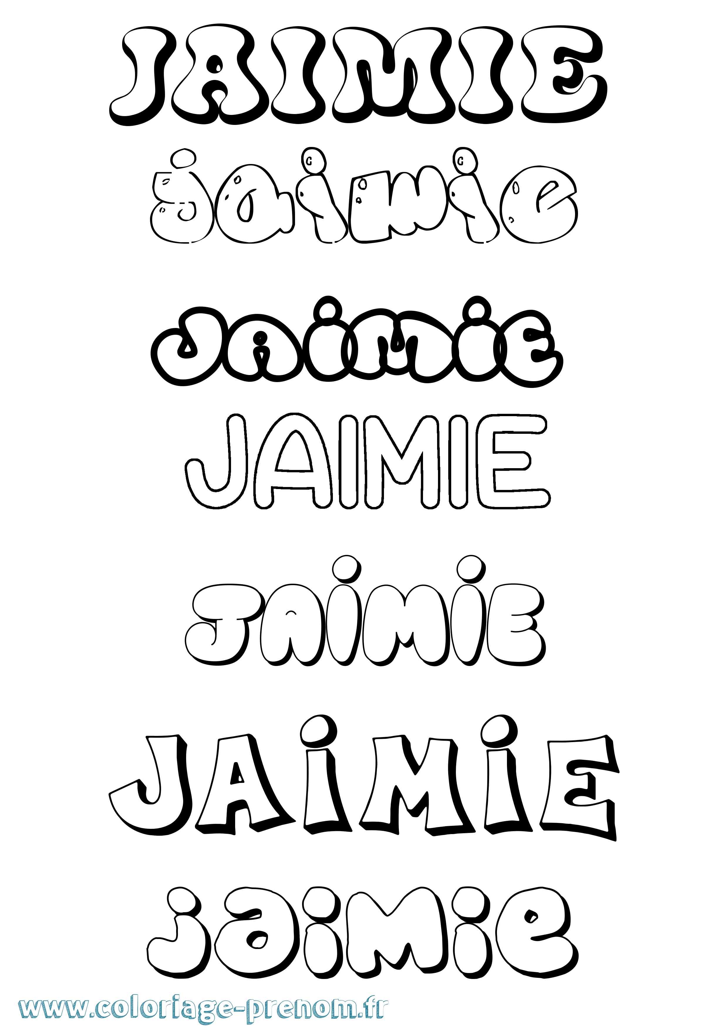 Coloriage Jaimie Bubble Coloriage prénom Jaimie Bubble