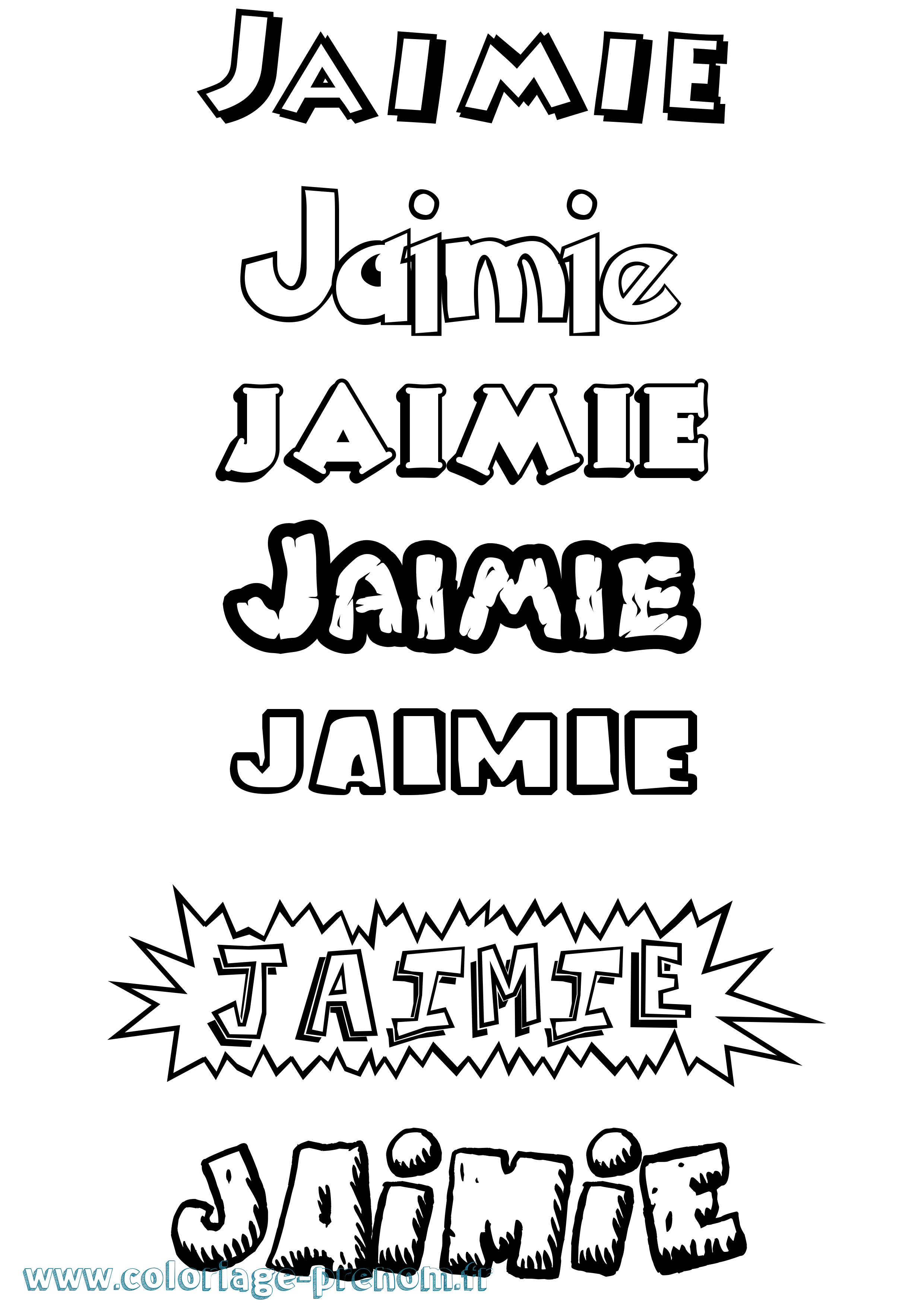 Coloriage Jaimie Dessin Animé Coloriage prénom Jaimie Dessin Animé