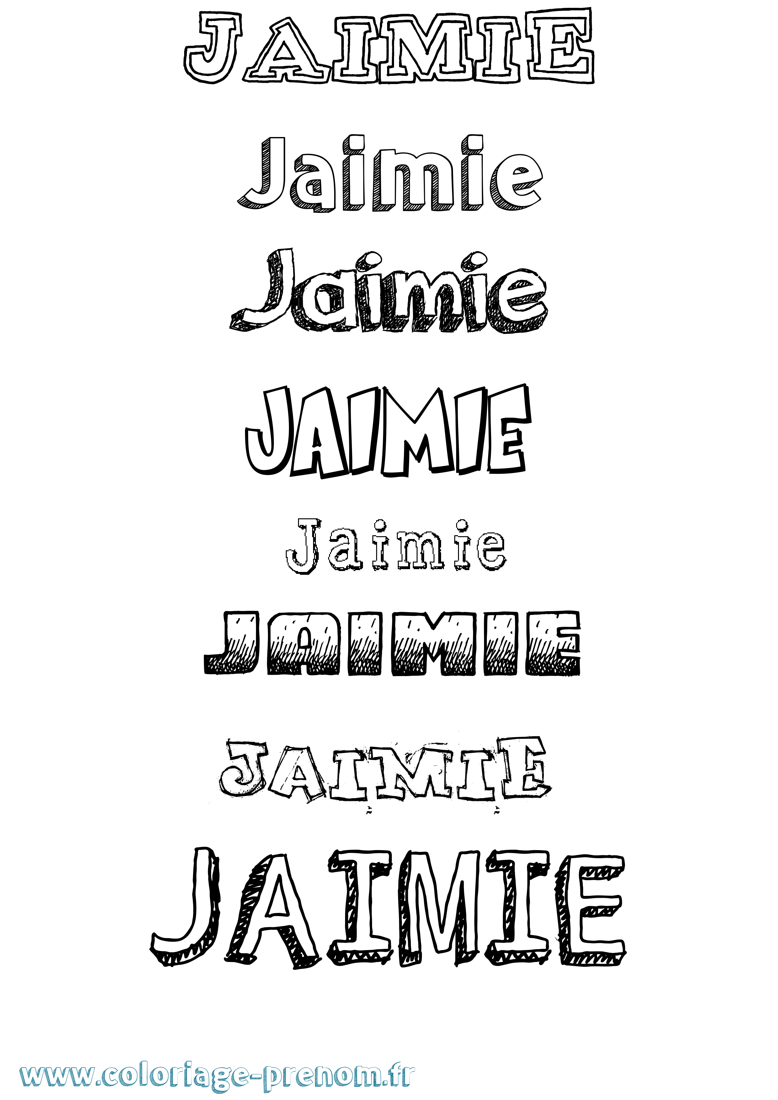 Coloriage Jaimie Dessiné Coloriage prénom Jaimie Dessiné