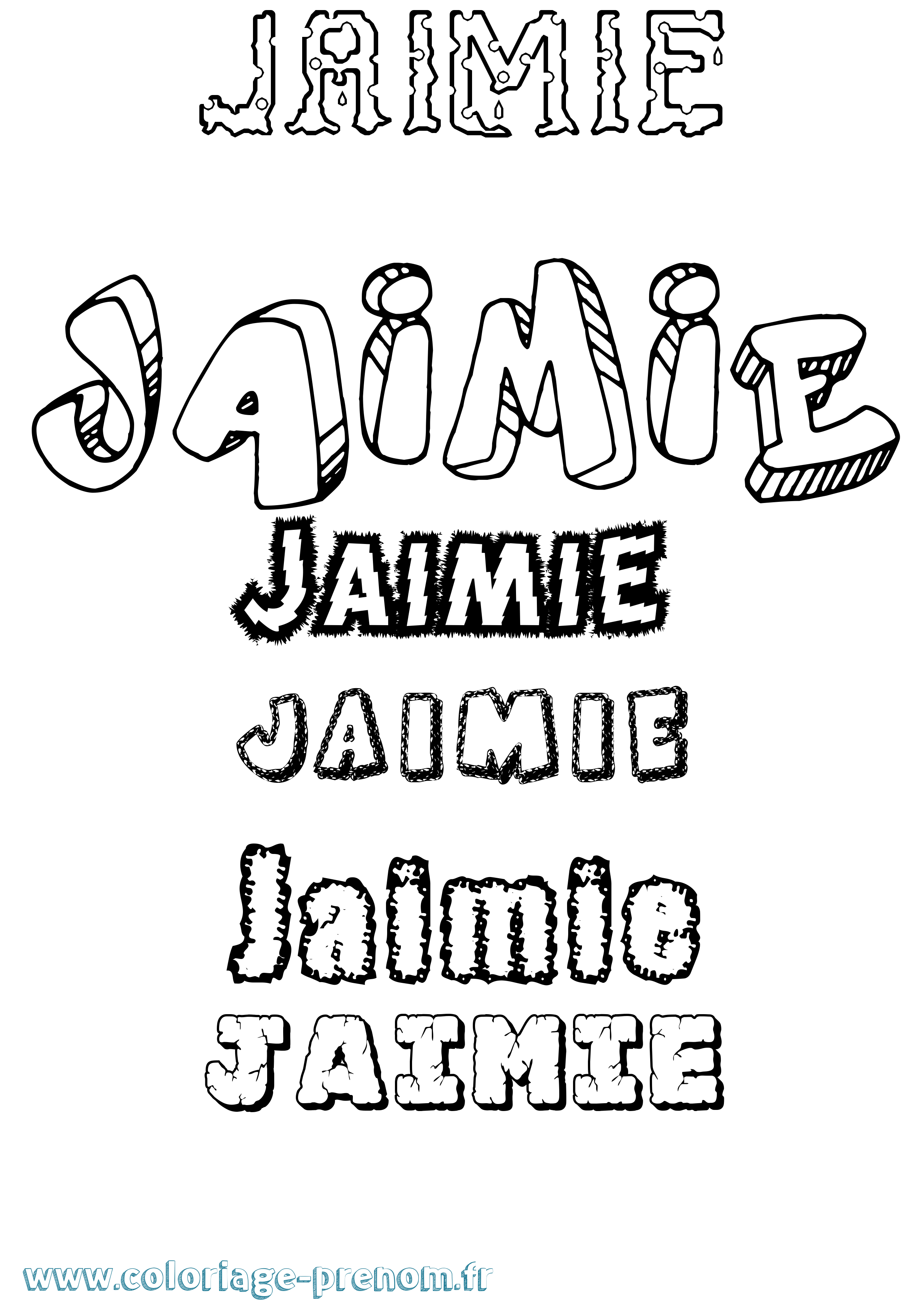 Coloriage Jaimie Destructuré Coloriage prénom Jaimie Destructuré