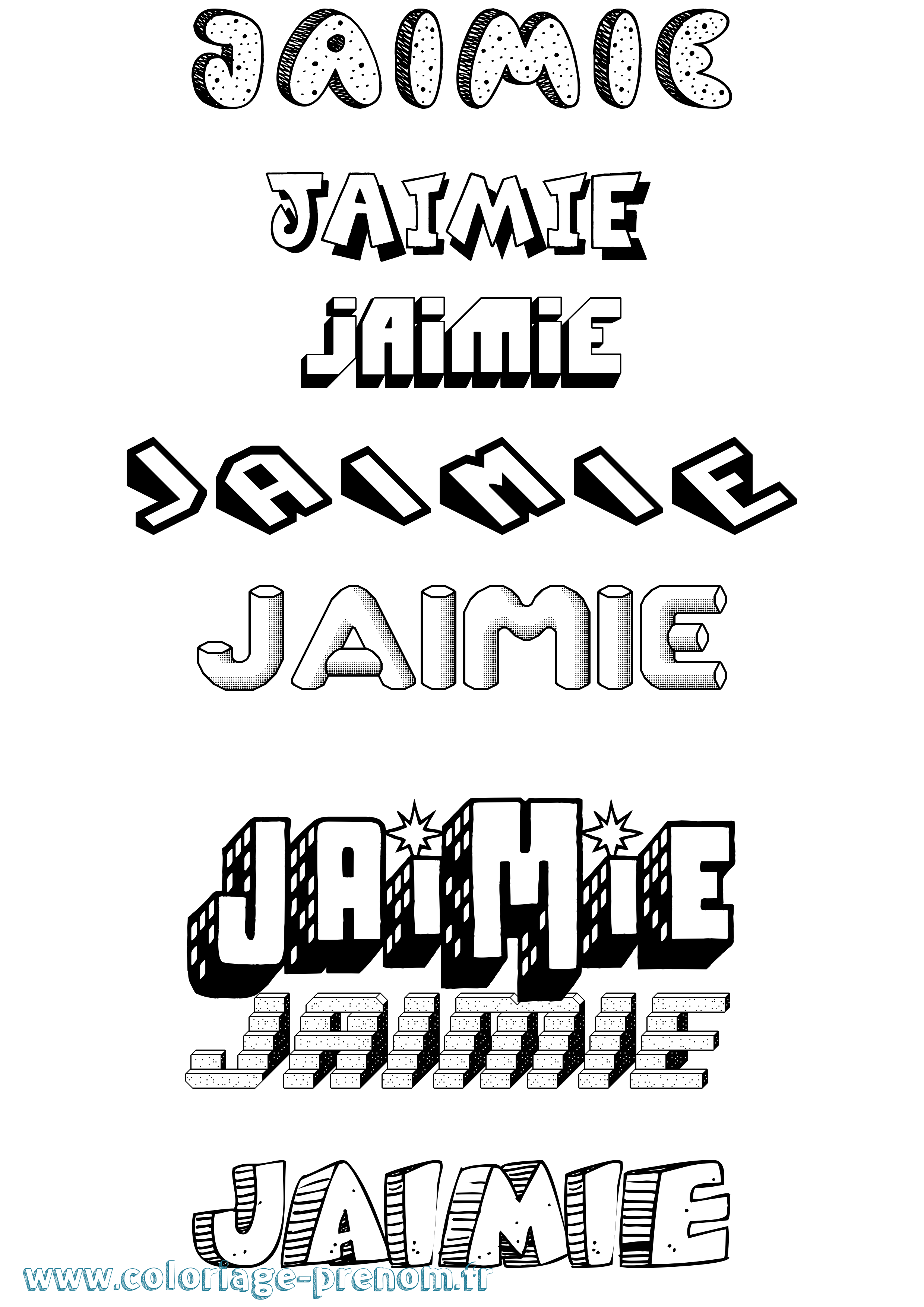 Coloriage Jaimie Effet 3D Coloriage prénom Jaimie Effet 3D
