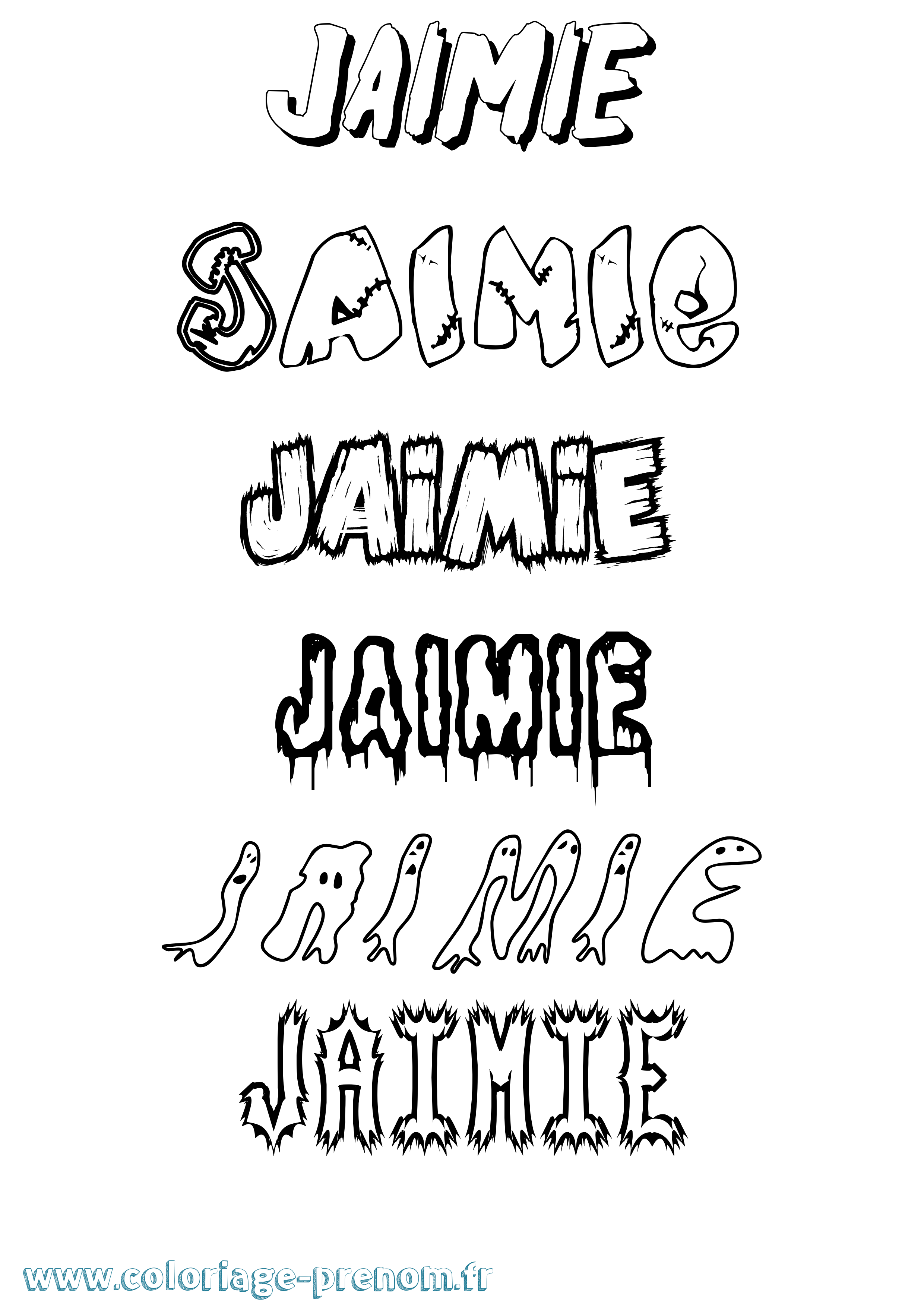 Coloriage Jaimie Frisson Coloriage prénom Jaimie Frisson