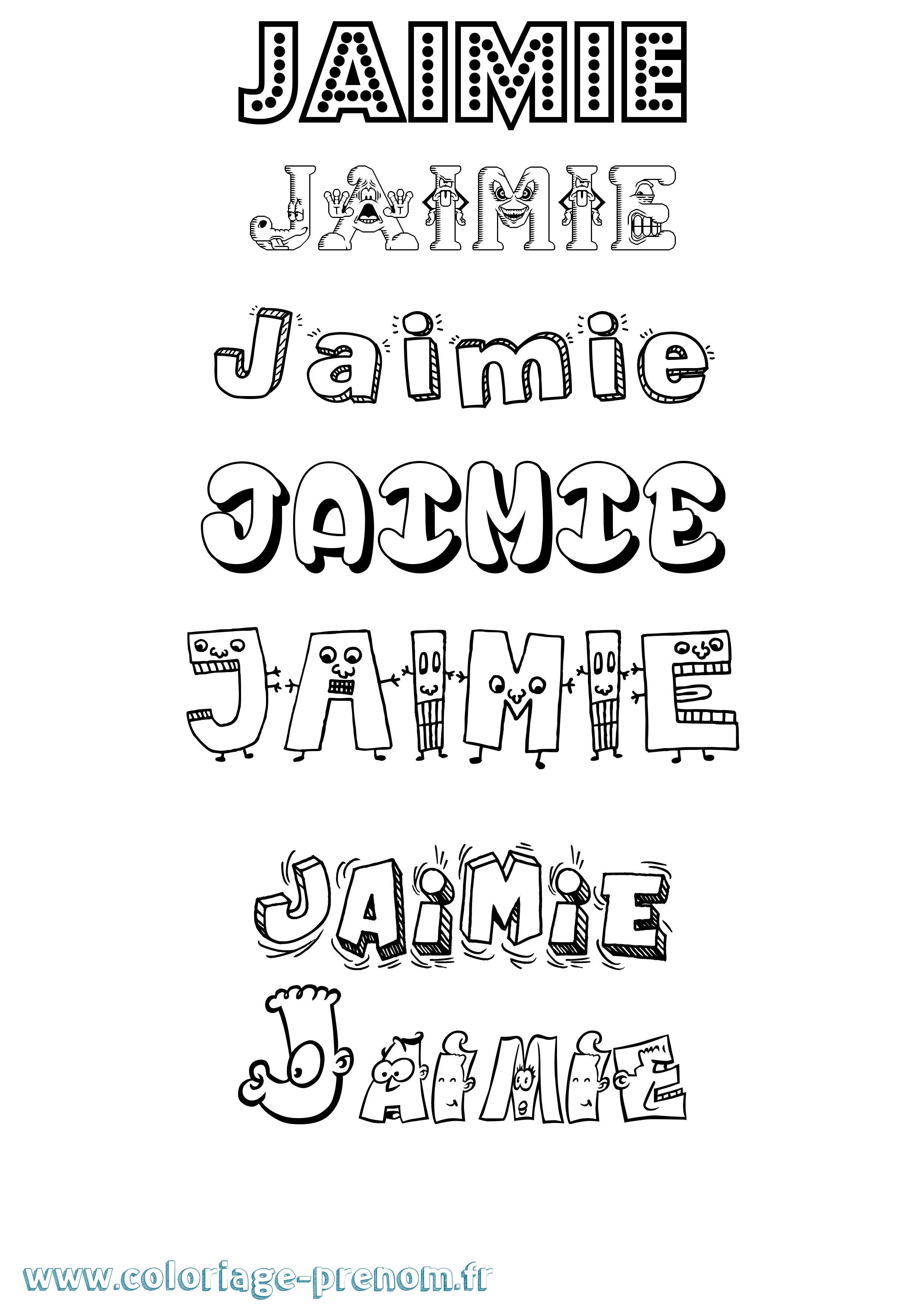 Coloriage Jaimie Fun Coloriage prénom Jaimie Fun
